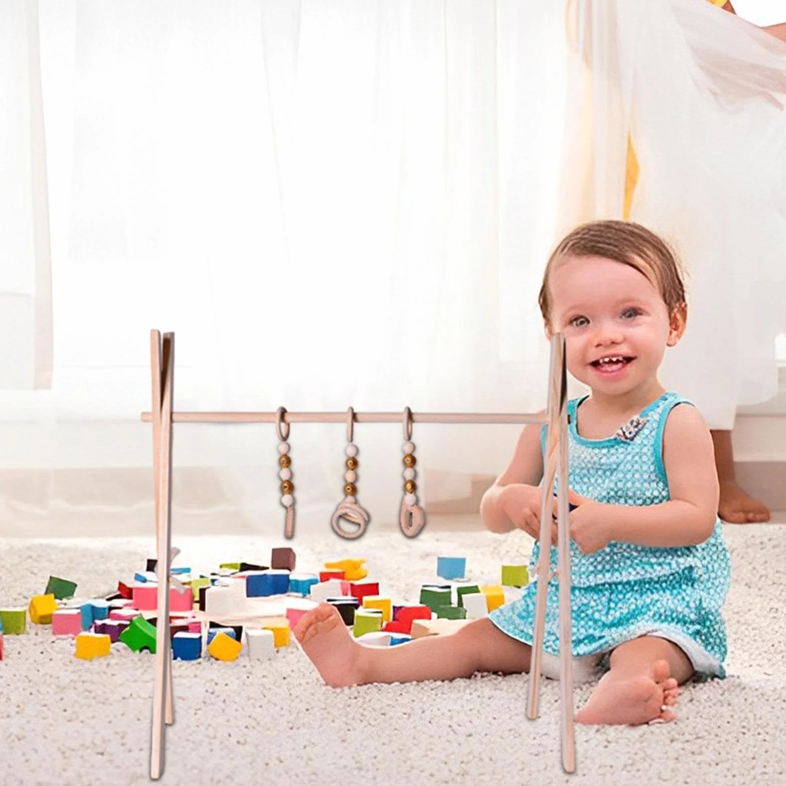 Palestra In Legno Per Bambini Giocattolo Pieghevole Telaio Palestra Cameretta