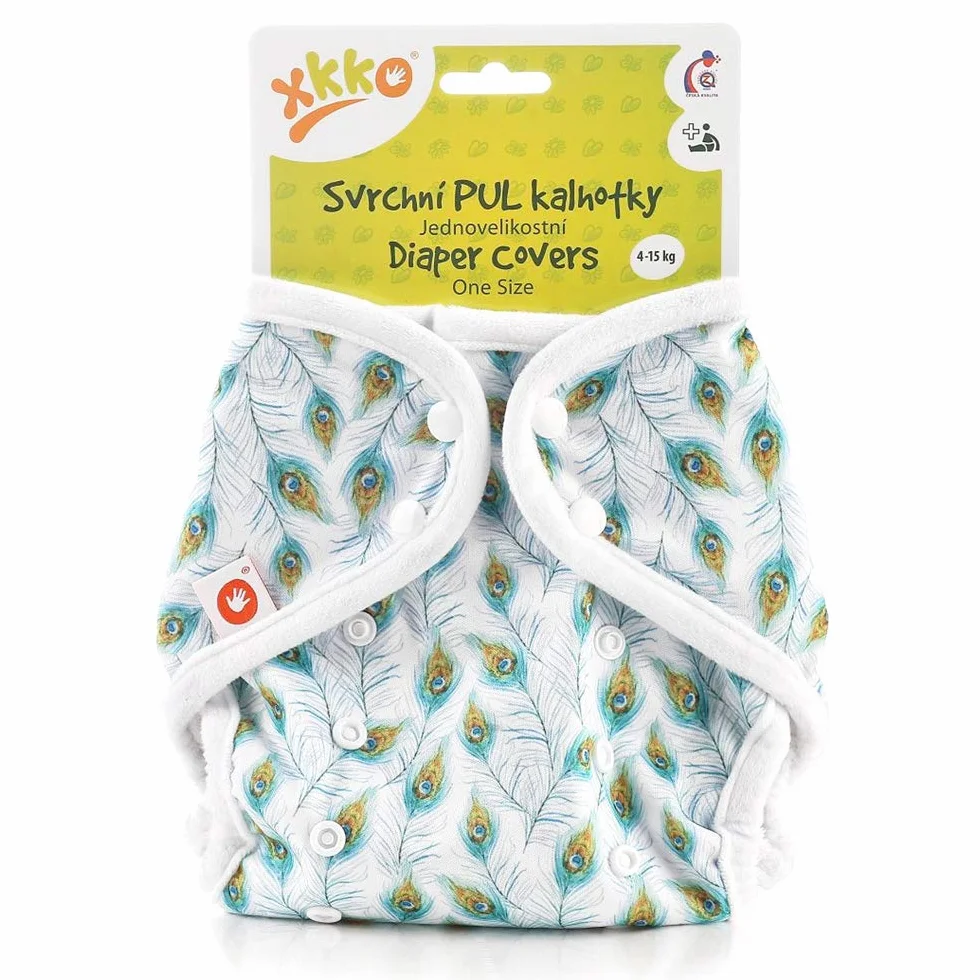 Copripantaloni (PUL) – Taglia unica (4 – 15 kg) – Piume di pavone
