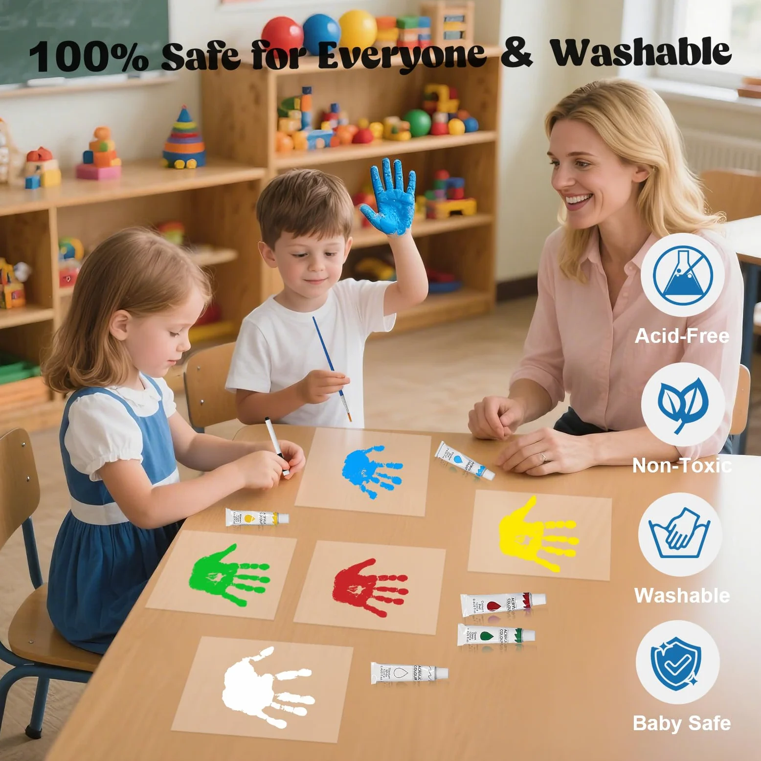 Bixinyo Kit per impronte di mani con luce, cornice in legno per impronte di mani e piedi del bambino, regalo per la famiglia per neogenitori, Natale, mamma e bambino, nonni, regali di adozione, 5