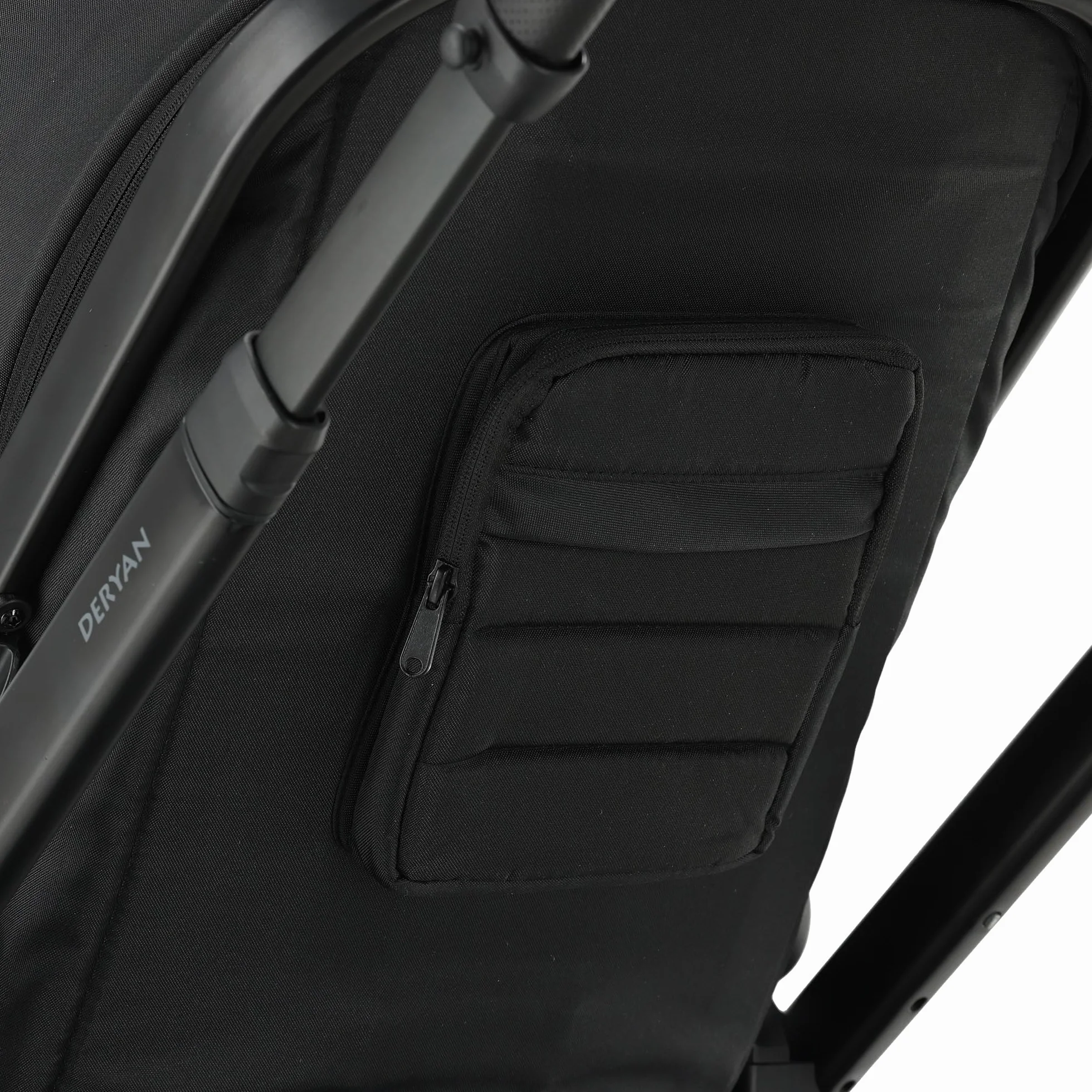 Deryan Evy V2 Passeggino per 2 bambini, Duo Tandem, 0-4 anni, doppio Duett, per neonati e bambini in età prescolare, carrozzine fino a 50 kg, passeggino, passeggino da viaggio 2 in 1, Nero con zecca