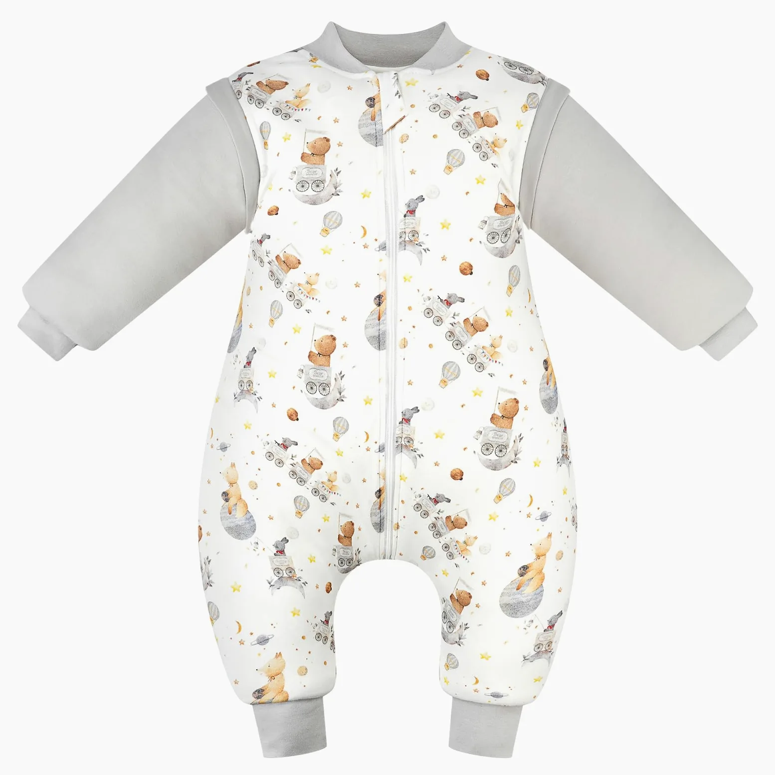 WYTbaby Sacco Nanna con Piedini 3.5 Tog per Bambini, Sacco Nanna Inverno Addensato con Maniche Rimovibili in Cotone, Sacco a Pelo per Neonati e Bambini Piccoli, Ragazzi e Ragazze
