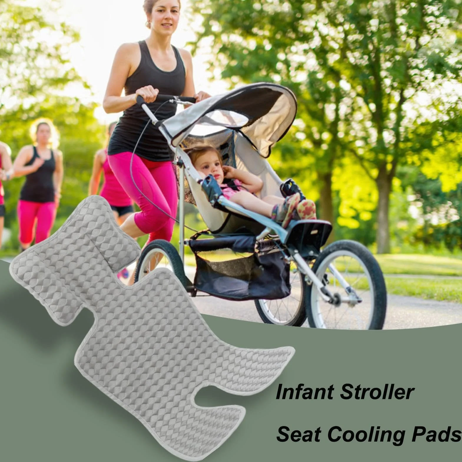 Cuscino refrigerante in gel per seggiolino auto, passeggino, tappetino rinfrescante con ghiaccio, cuscino di raffreddamento per passeggino, fodera per carrozzina, fodera per seggiolone per bambini