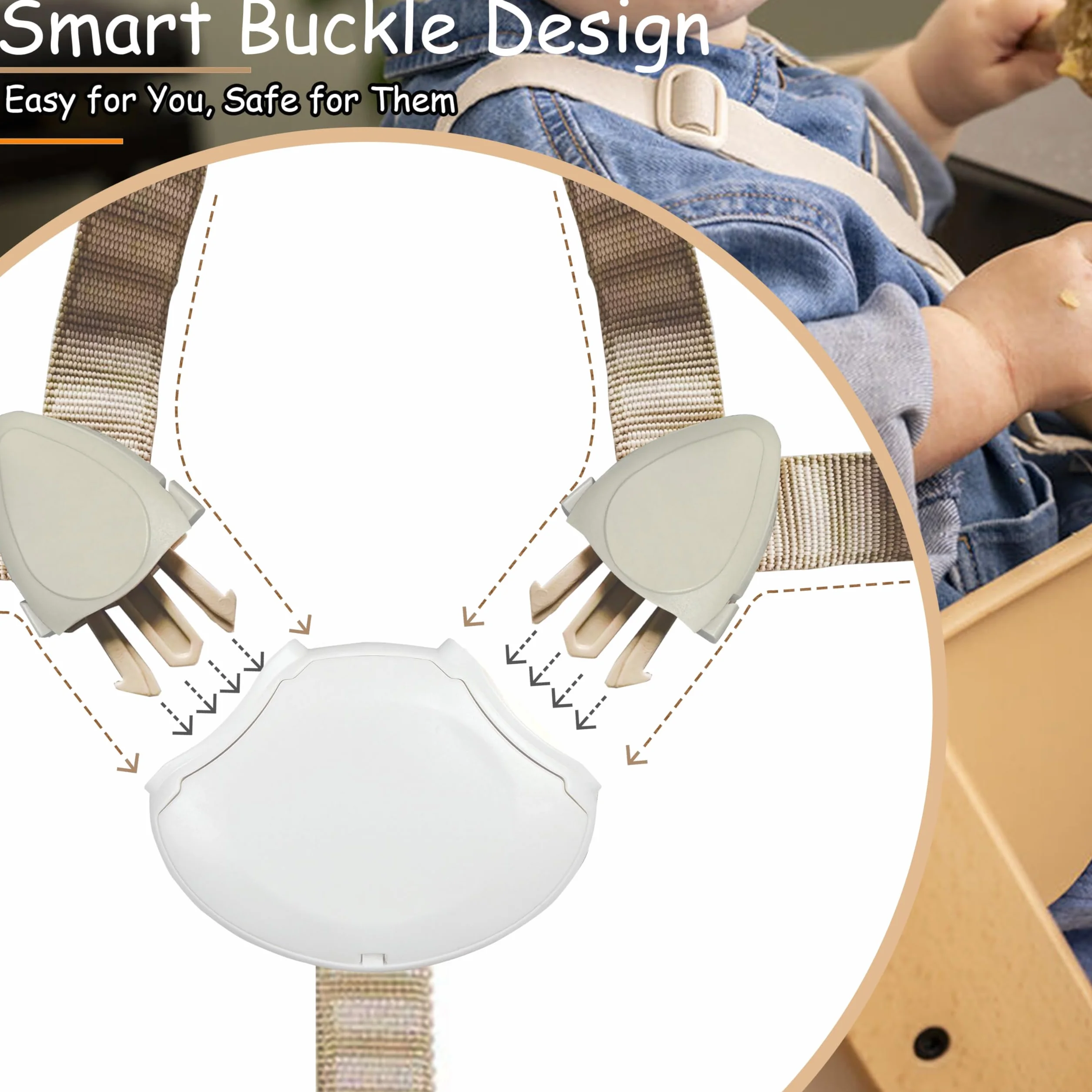 Imbracatura a 5 punti, compatibile solo con Tripp Trapp, per bambini dai 6 ai 36 mesi, facile da installare e utilizzare