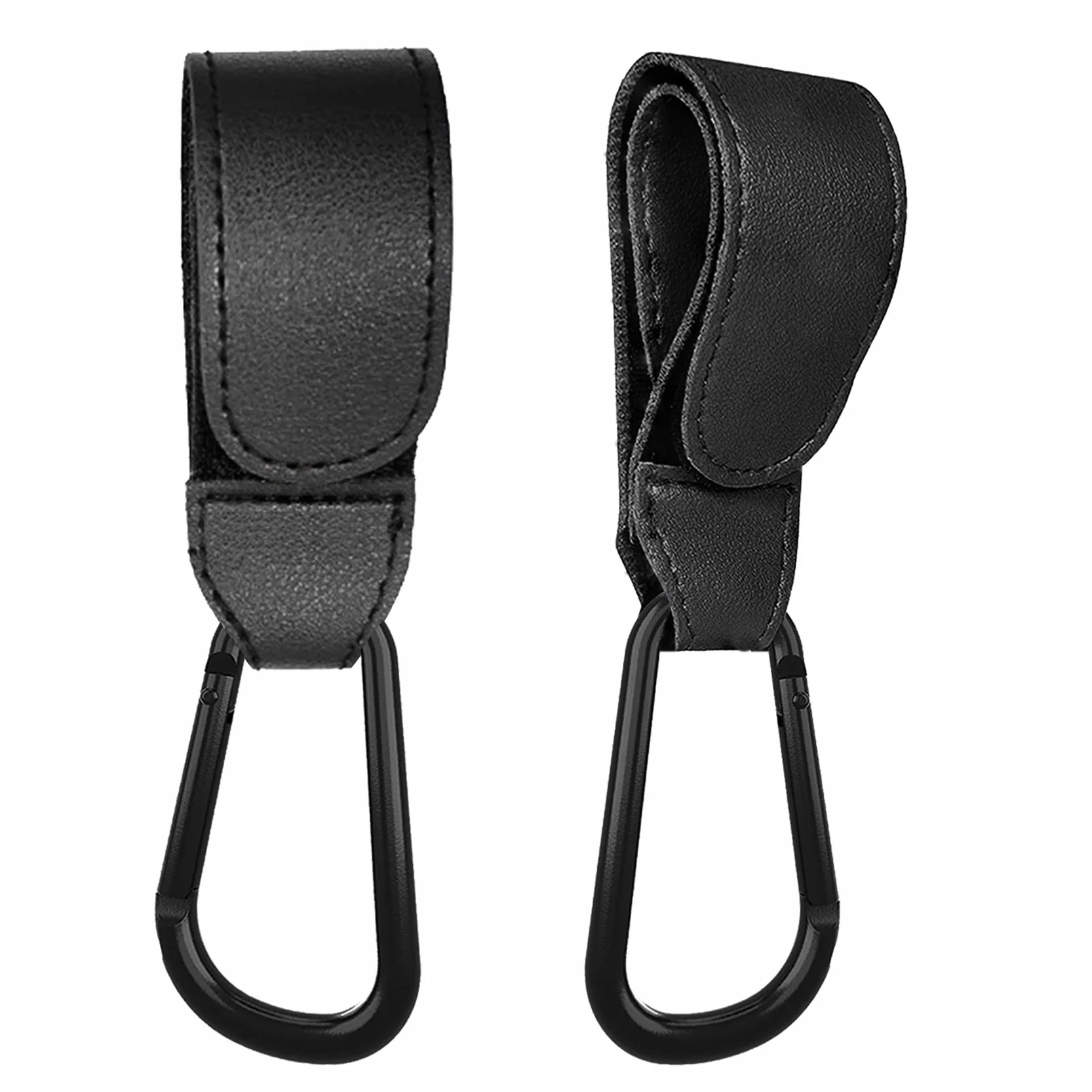 Gancio Passeggino[2 Pezzi],Ganci per Passeggino Universale Sicuri & Resistenti,Moschettoni Allumini Per Carrozzina Bici Auto Carrello Appendi Sacchetti Borsa Zaino(Nero)