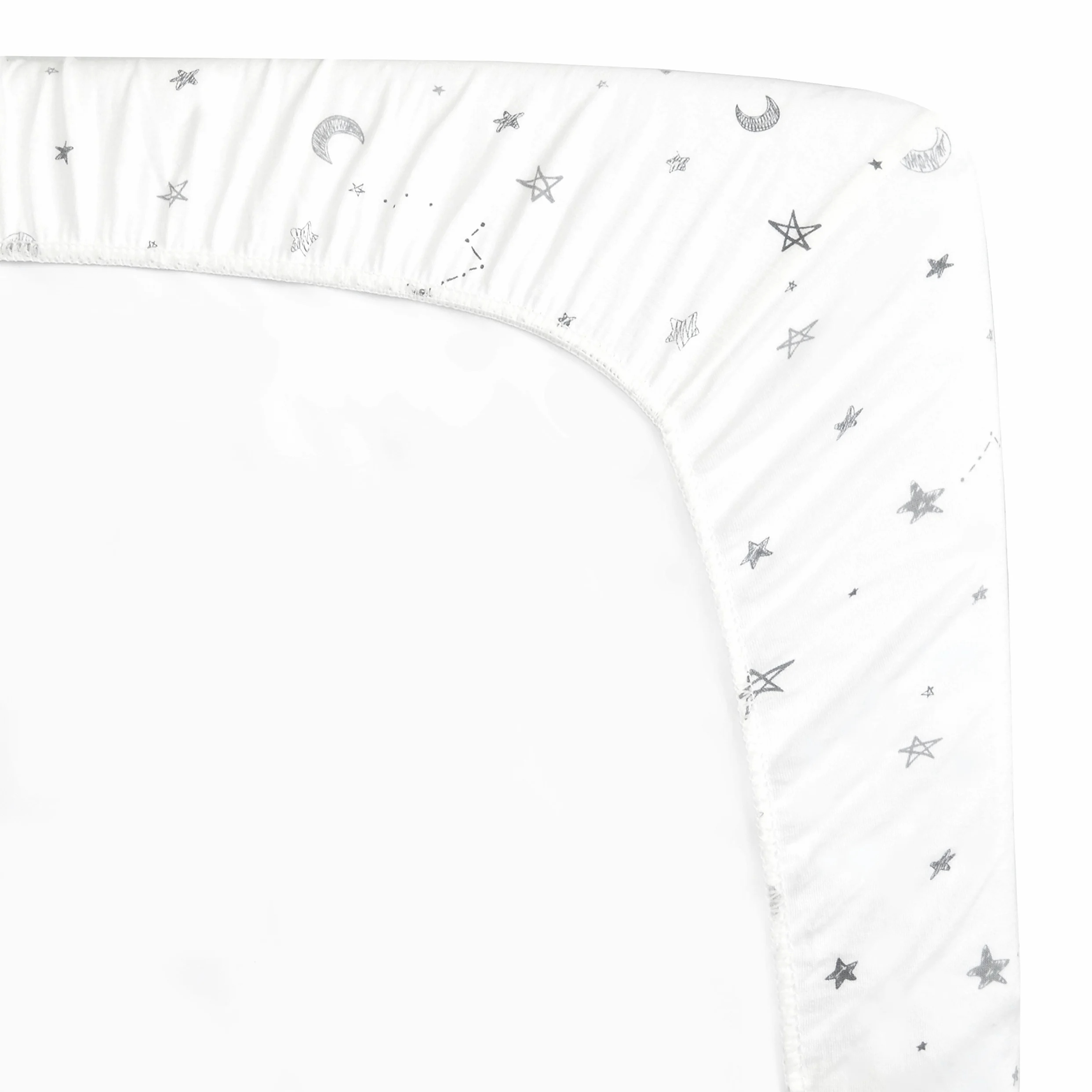 American Baby Company 100% cotone naturale jersey di alta qualità, lenzuolo con angoli grigi, stella e luna, morbido traspirante, per ragazzi e ragazze