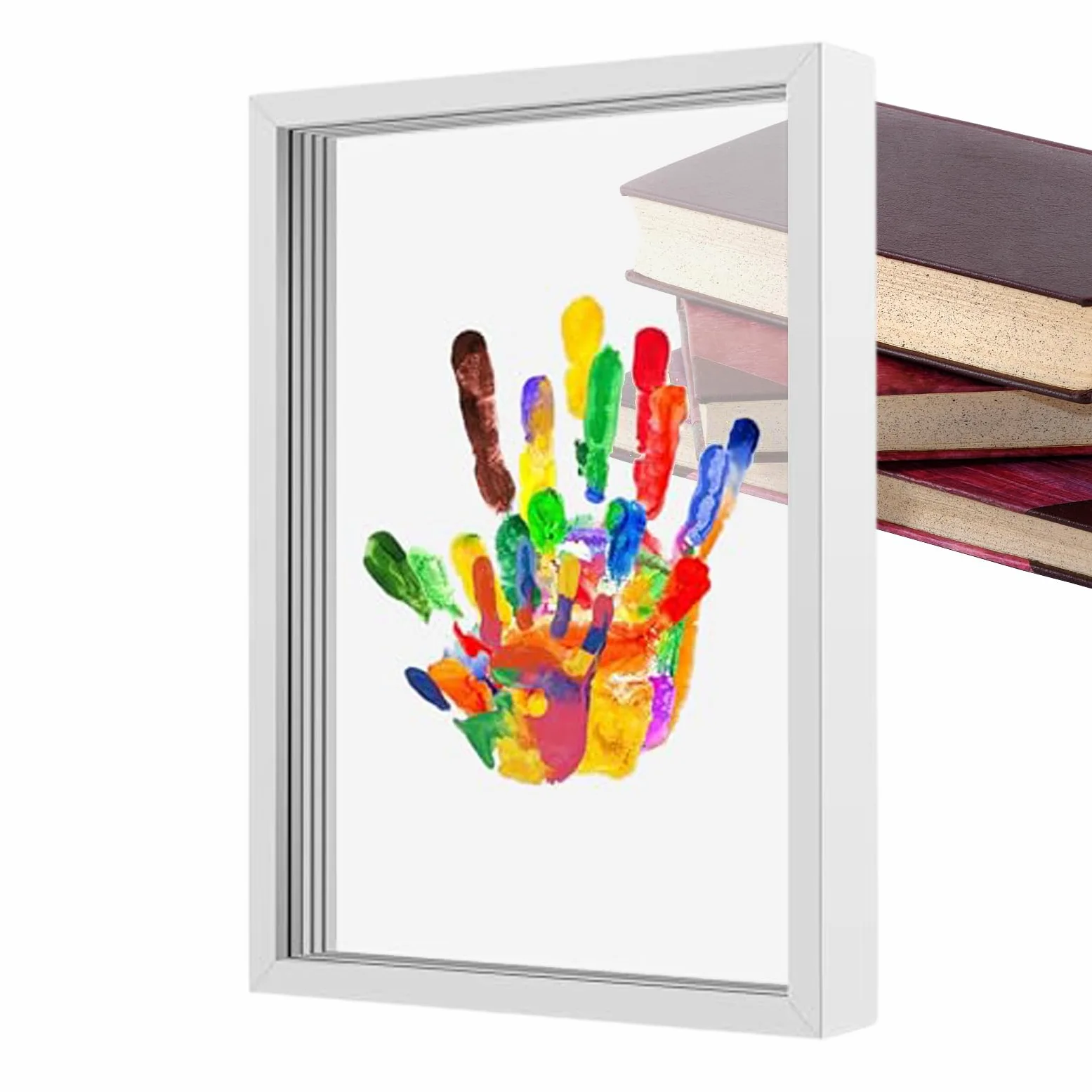 Kit Impronte Mani Per La Famiglia Cornice foto trasparente appendibile | Cornice Ricordo Impronta Mano Soprammobile Da Casa Per Shower, Camera Neonato, Natale, Adozione, Anniversari
