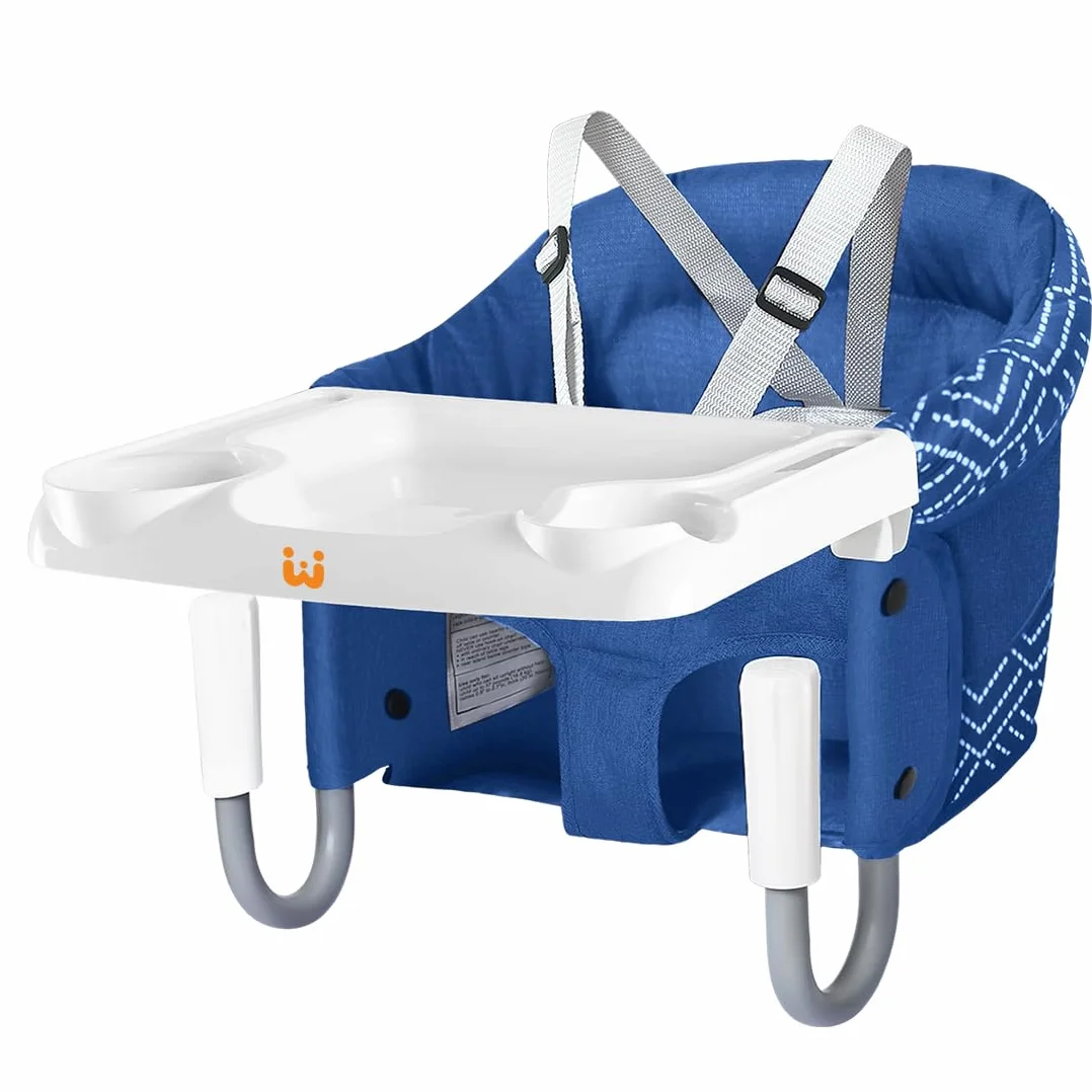 MTWML Seggiolone portatile con gancio e vassoio, che si attacca al tavolo, sedile veloce da agganciare al tavolo per neonati e bambini. Seggiolino per l'alimentazione dei bambini per tavoli da pranzo