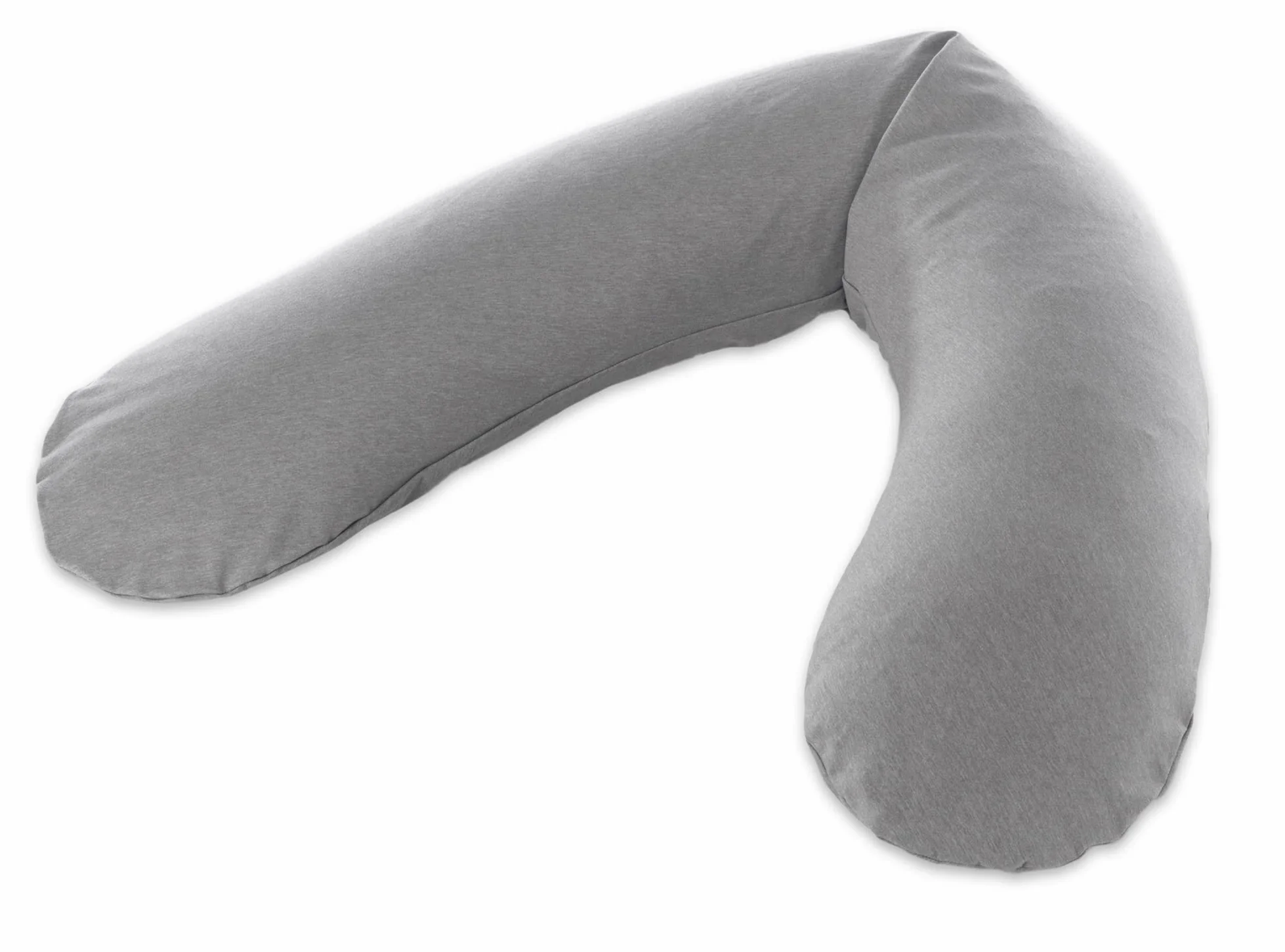 Theraline Cuscino originale per gravidanza e allattamento, imbottitura in microsfere sottili, rivestimento esterno melange grigio medio, collezione bambù, 190 cm
