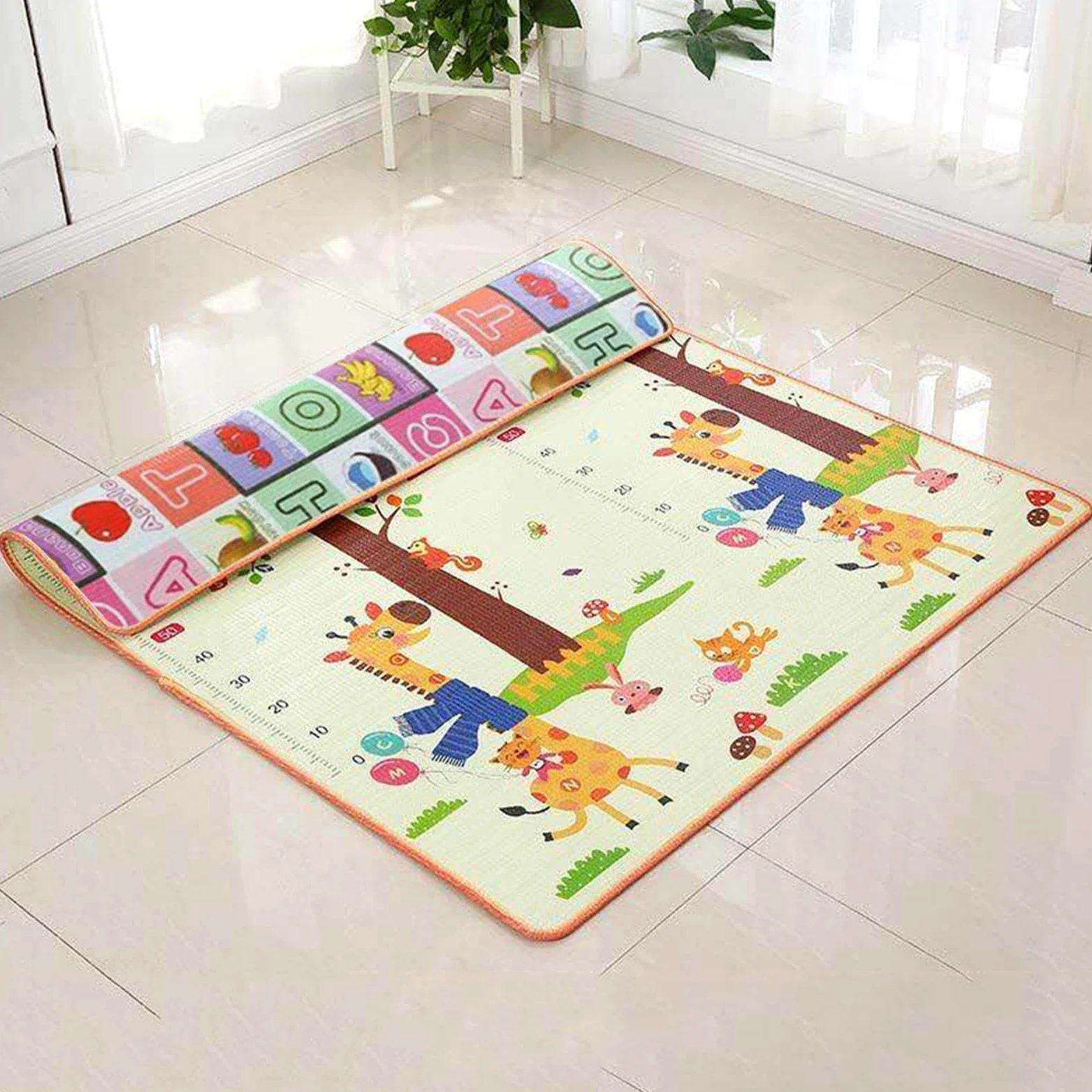 Tappeto Attività Bambini 200x180cm Tappeto Pieghevole Per Gattonamento | Tappeto Da Per Gattonamento Per Asilo Scuola Infanzia Soggiorno Camera
