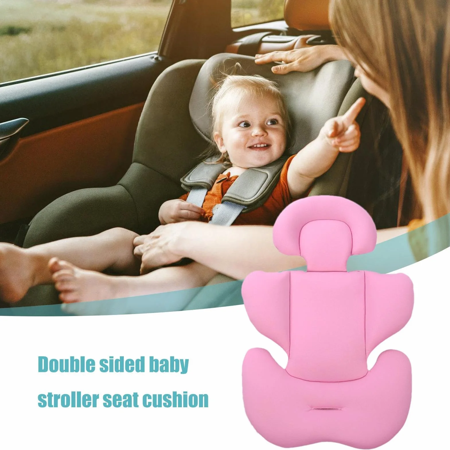 Cuscino Per Passeggino, Riduttore Sedile Per Passeggino, Supporto Per La Testa E Corpo Del Seggiolino Auto Per Bambini