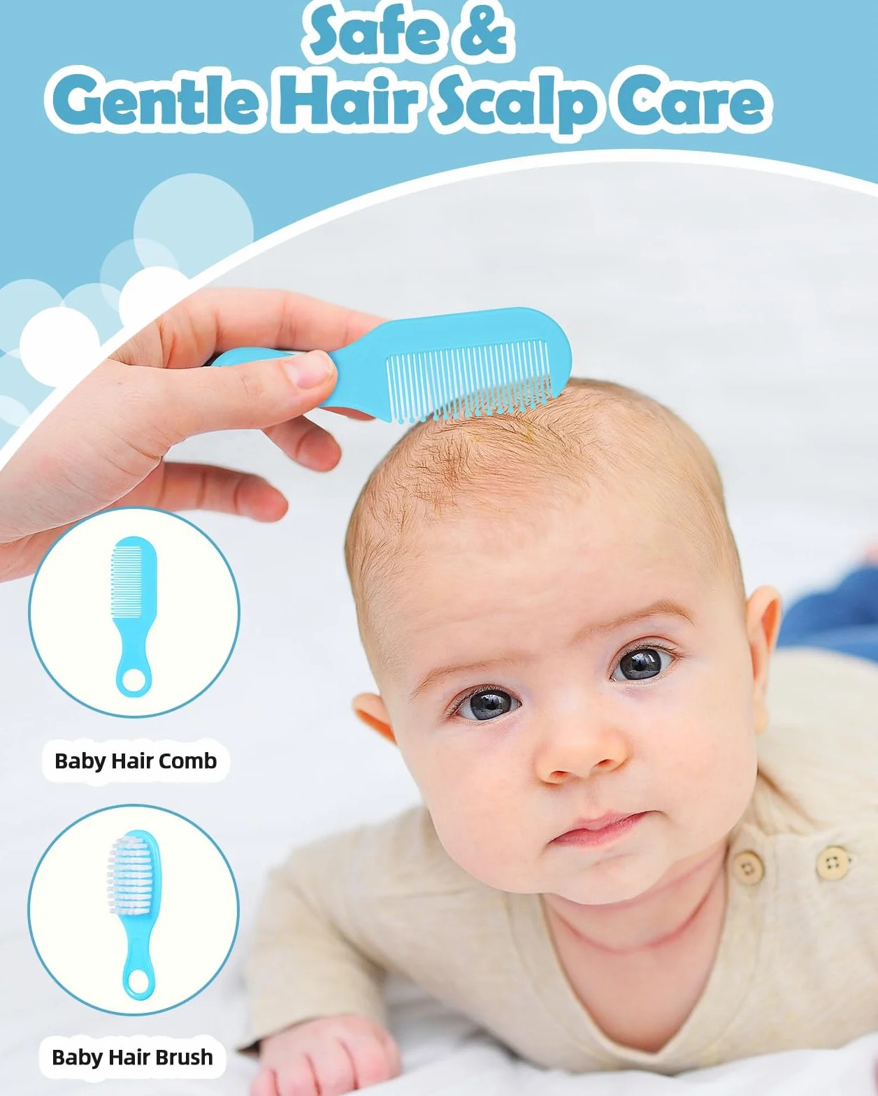 Lictin Set per la Cura del Bambino - 12 Pezzi Beauty BabyCare, prodotti per l'infanzia, set per la cura del bambino da viaggio e di uso quotidiano (Blu)