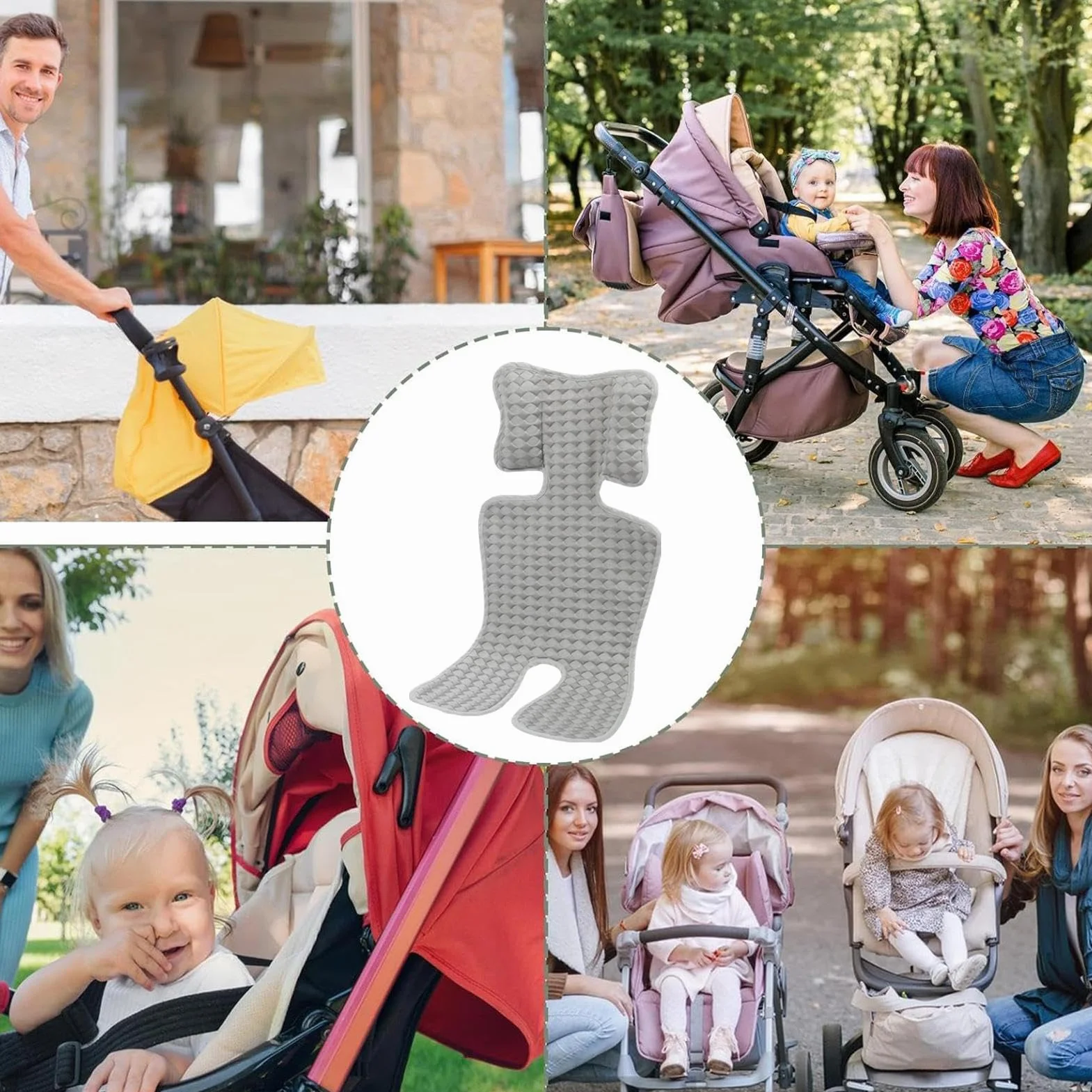 Cuscino refrigerante in gel per seggiolino auto, passeggino, tappetino rinfrescante con ghiaccio, cuscino di raffreddamento per passeggino, fodera per carrozzina, fodera per seggiolone per bambini
