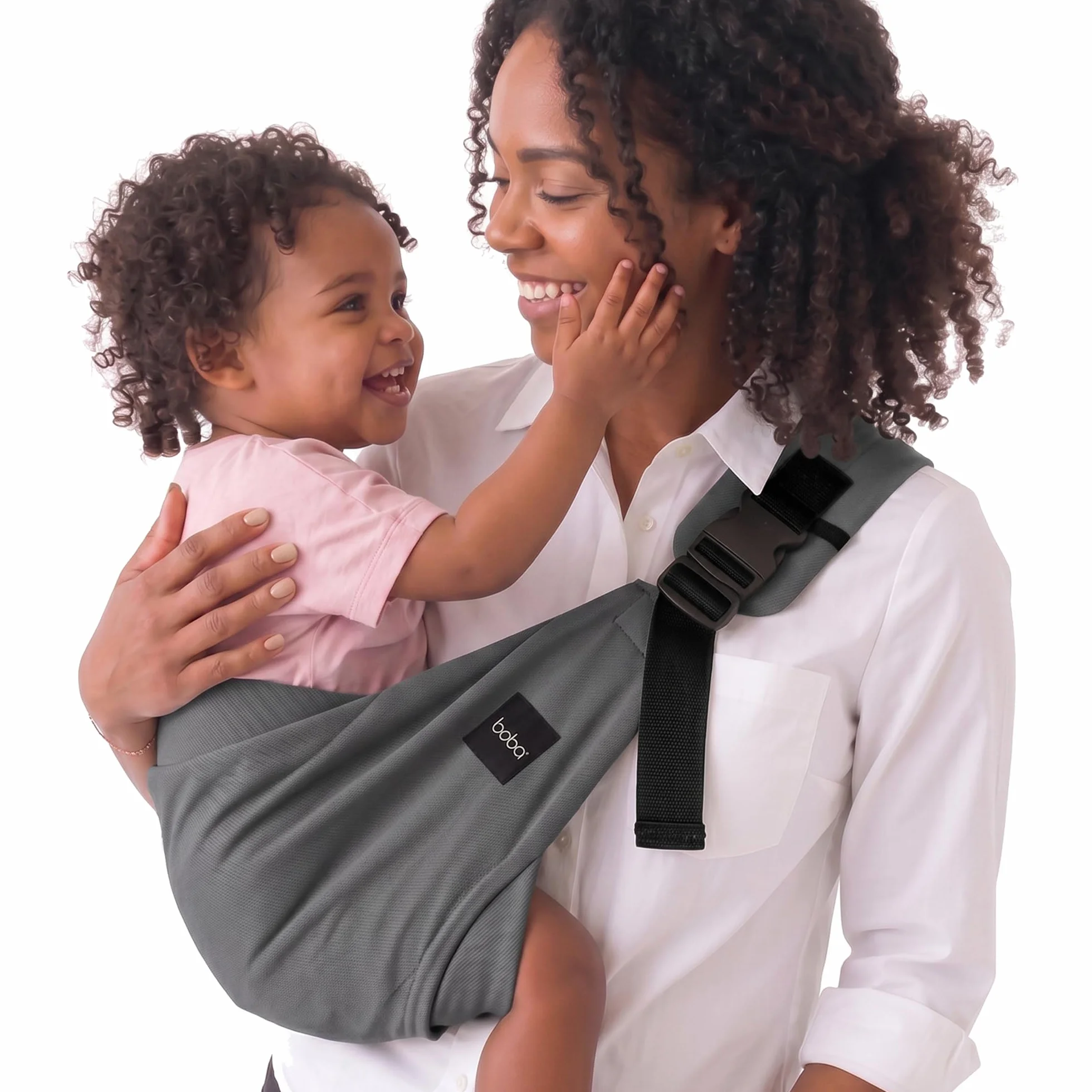 Boba Buddy Fascia Porta Bebe - 100% Cotone, Fascia Laterale Porta Bambino Ergonomico con Spallacci Regolabili, Fibbie di Sicurezza e Seduta Ampia, Include Borsa (9-48 Mesi/8-20 kg) - Grey