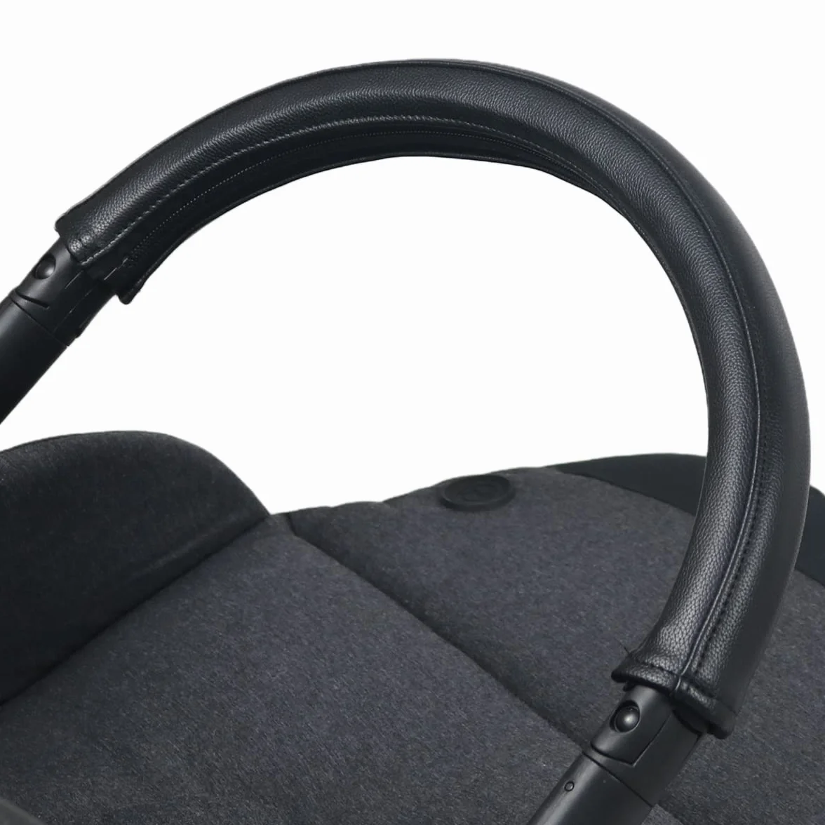 Copertura per maniglia in pelle ecologica in poliuretano, compatibile con passeggino Cybex Melio Carbon, custodia paraurti per passeggino, accessorio per passeggino (per paraurti, nero)
