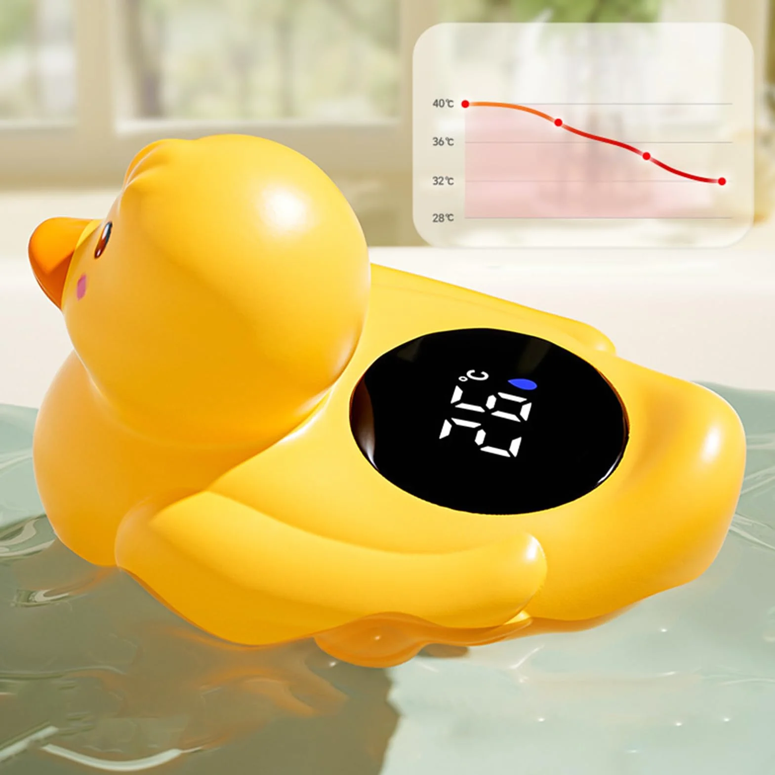 Duck Bath Tempermo Gauge: Termometro Da Bagno D' Galleggiante Impermeabile | Gas Di Temperatura 'acqua LCD Digitale | Giocattolo Da Vasca Del Cartone Animato Per I Bambini