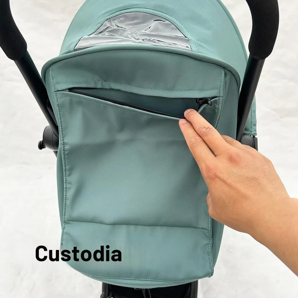 Baldacchino e cuscino per seggiolino per passeggino compatibili con Babyzen YOYO 2 e YOYO+, kit di ricambio di accessori per passeggino, tessuto impermeabile a doppio strato (blu acqua)