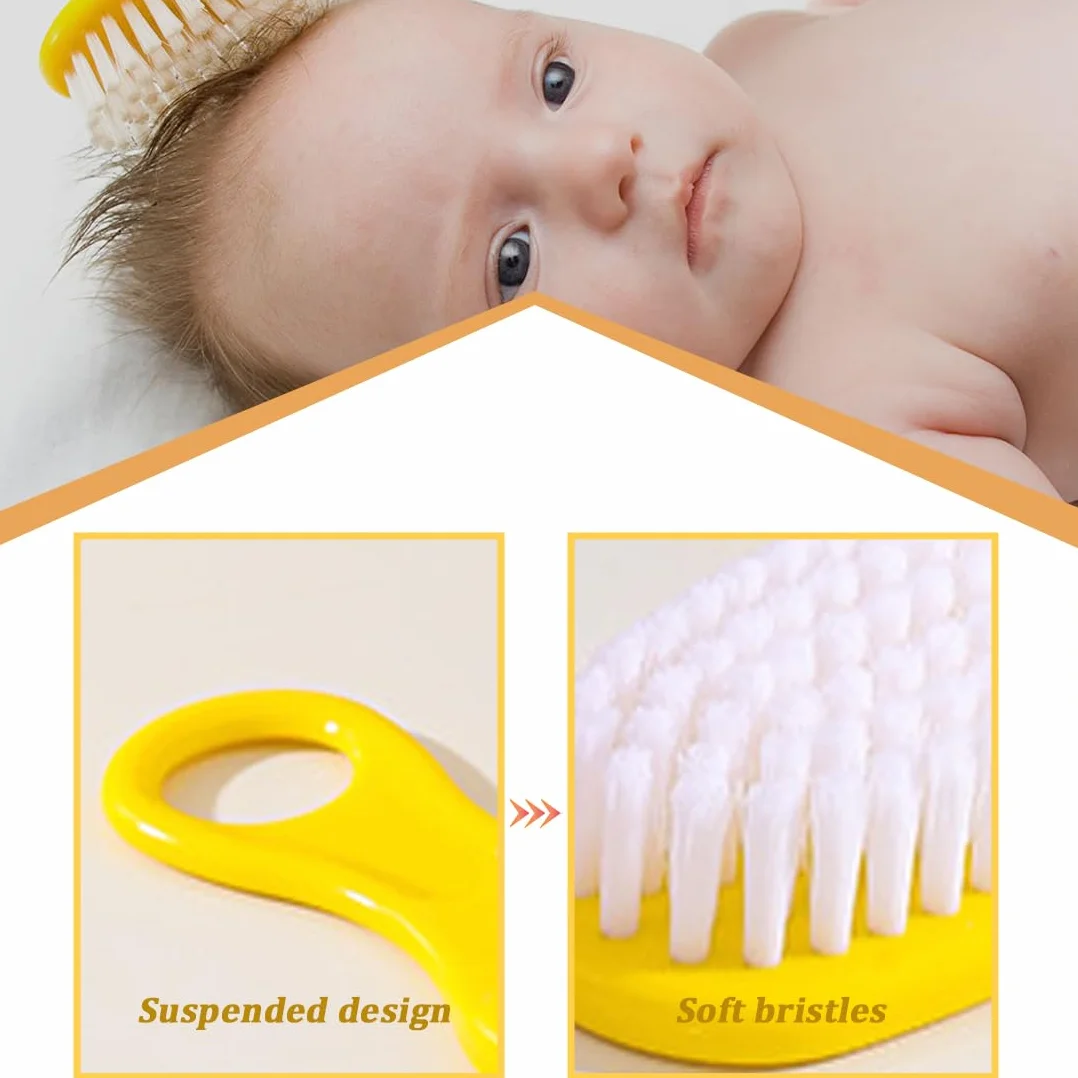 spazzola da bagno,4 Pezzi Pettine Neonato,Pettine Crosta,Spazzola e Pettine Neonato,Pazzola per Bambini In Silicone Adatto Per Il Massaggio Del Cuoio Capelluto Del Neonato