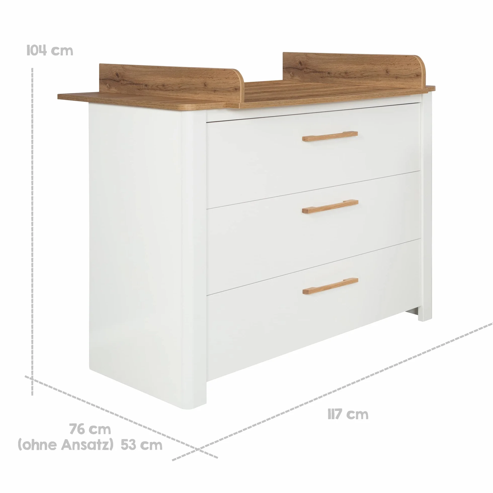 roba Fasciatoio"Ava" con fasciatoio in rovere Artisan, altezza 90,5 cm