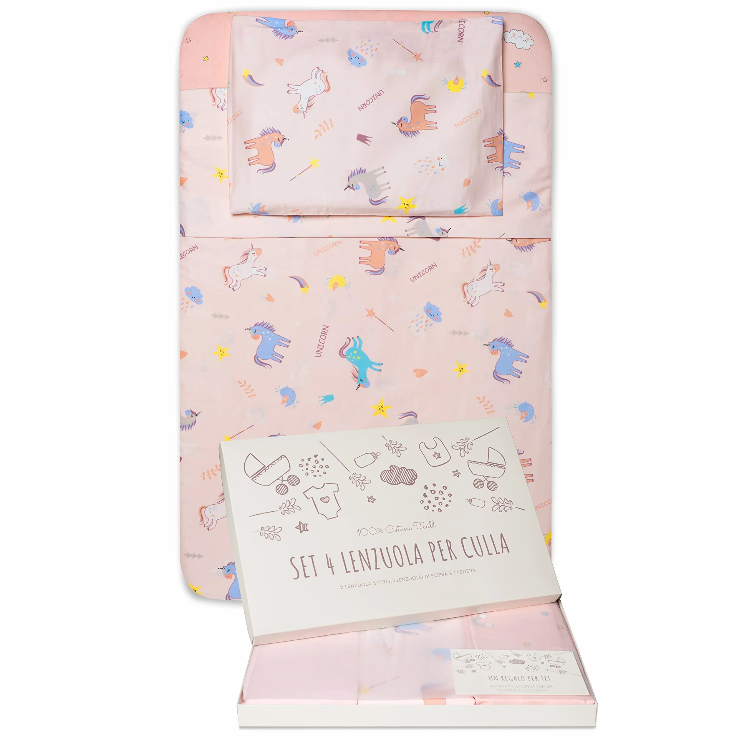 GOYSILA Set Lenzuola Next to Me Compatibile Chicco Next2Me Magic Culla Materasso 83x50 Cotone 100% Certificato Oeko-Tex 2 Lenzuola con Angoli 1 Lenzuolo Sopra 1 Federa Set 4 Pezzi Culle Neonato