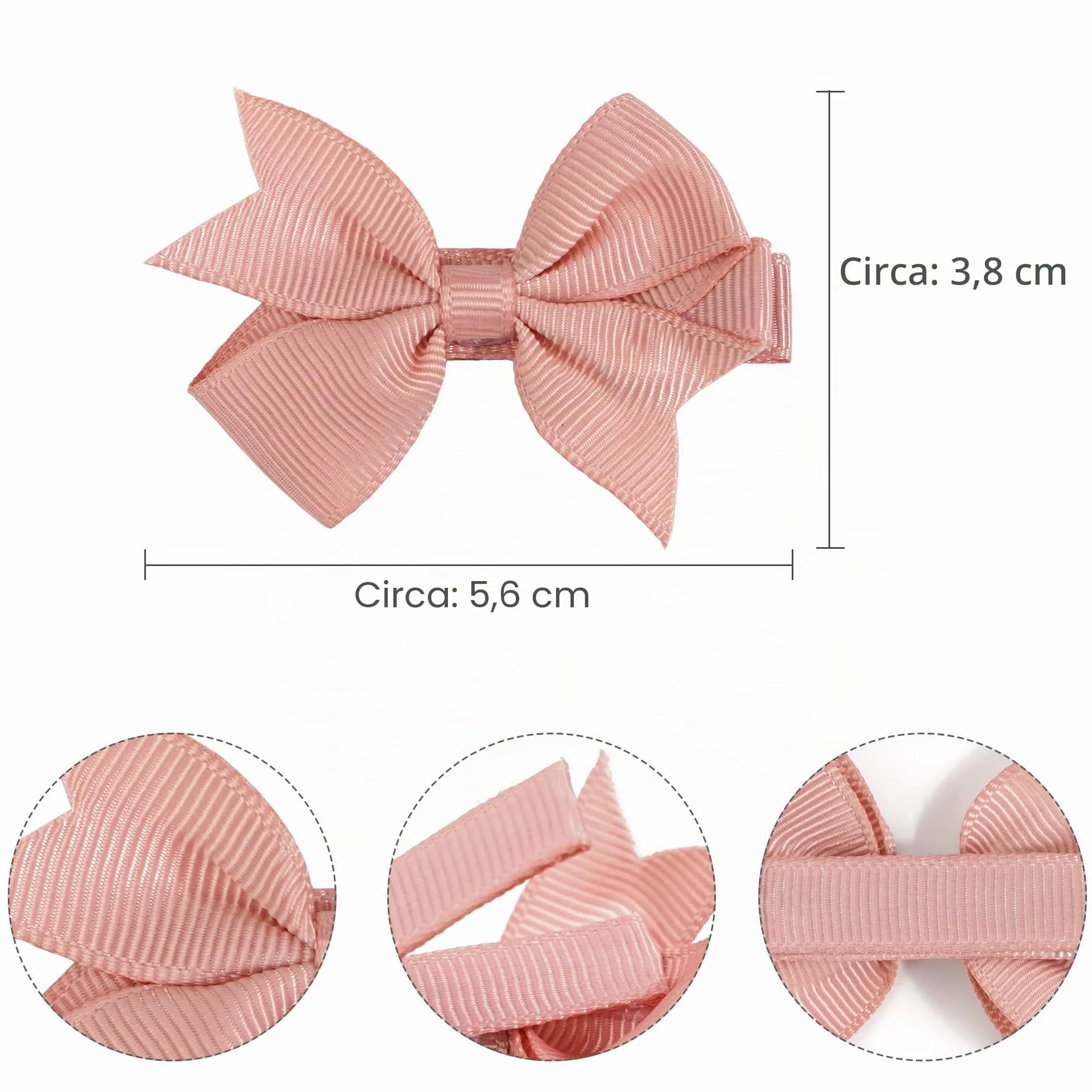 JOYOYO 50 Pezzi Mollette Capelli Neonata Piccolo Fermagli per Capelli per Bambini, Colori Pastello Fiocchi Capelli per Bambina 5 cm