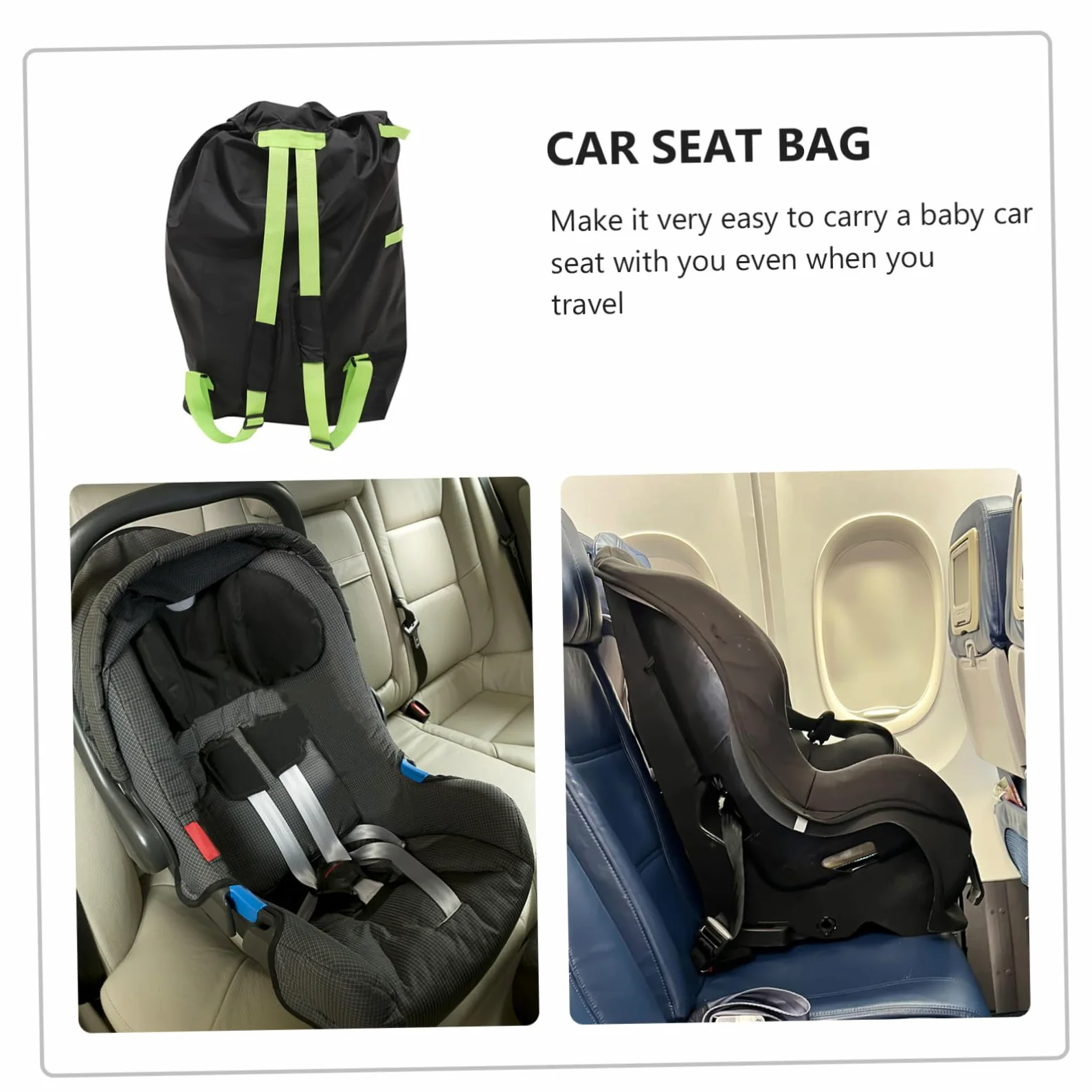 Hemobllo Borsa per Passeggino da Viaggio per Gate Check, Nera | Tessuto Oxford, Resistente All’acqua e Facile da Pulire, Doppie Spalline per Trasporto Semplice