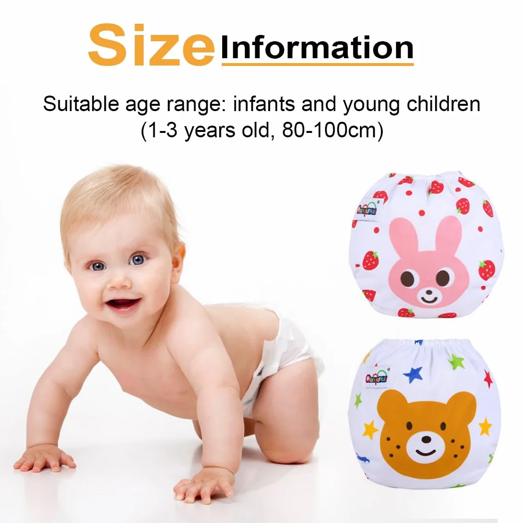 Pannolini Lavabili, Riutilizzabile Pannolini da Nuoto, Costume Pannolino Lavabili, Impermeabile Pannolino Piscina (0-3 Anni), 2 pezzo