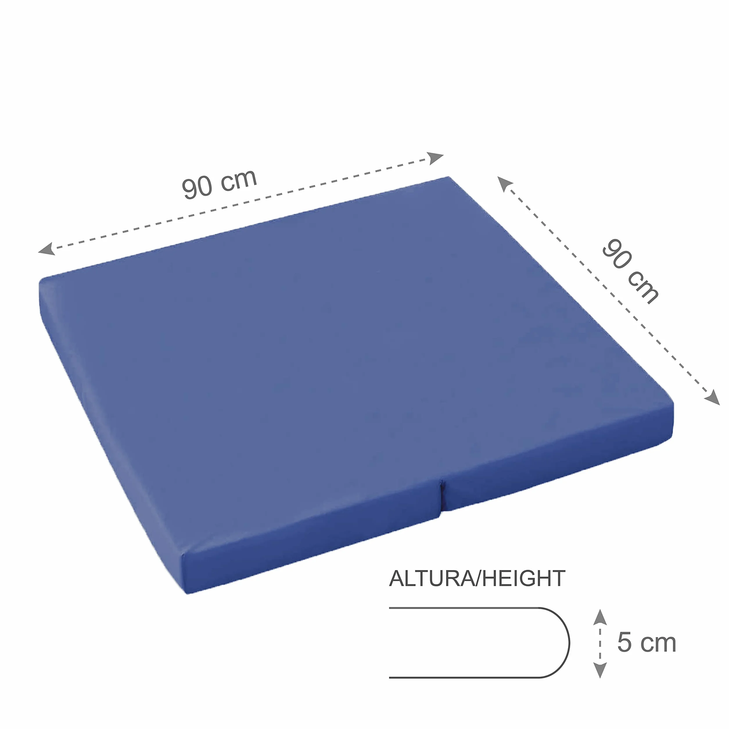 PEKITAS Materasso materassino per parco giochi 90 x 90 cm spessore 5 cm fodera lavabile nucleo schiuma ferma blu compatibile con Hauk Sleep N Play SQ