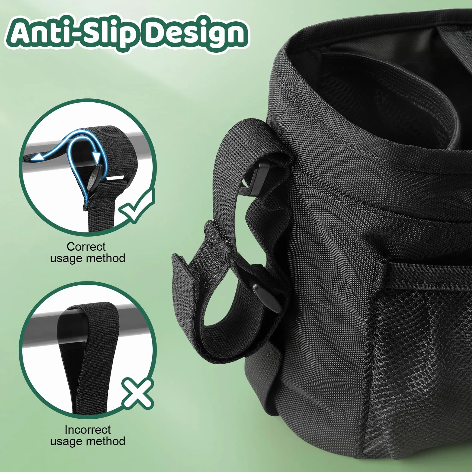 Guiseapue Organizer universale per passeggino con portabicchiere: accessori per passeggino con borsa per telefono rimovibile, adatto per Uppababy, cinghie antiscivolo, accessori per camminatori