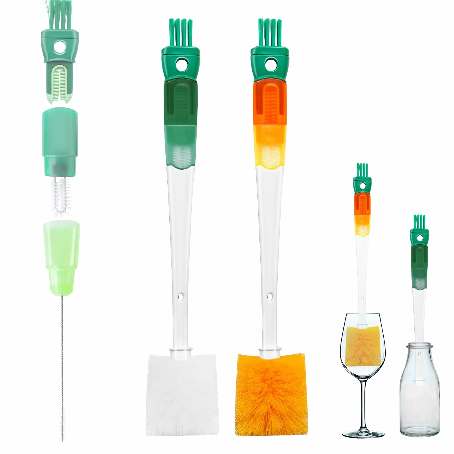 2 Pezzi 5 in 1 Scovolino per Bottiglie, Borraccia, Biberon e Cannucce, Bottiglie Termiche