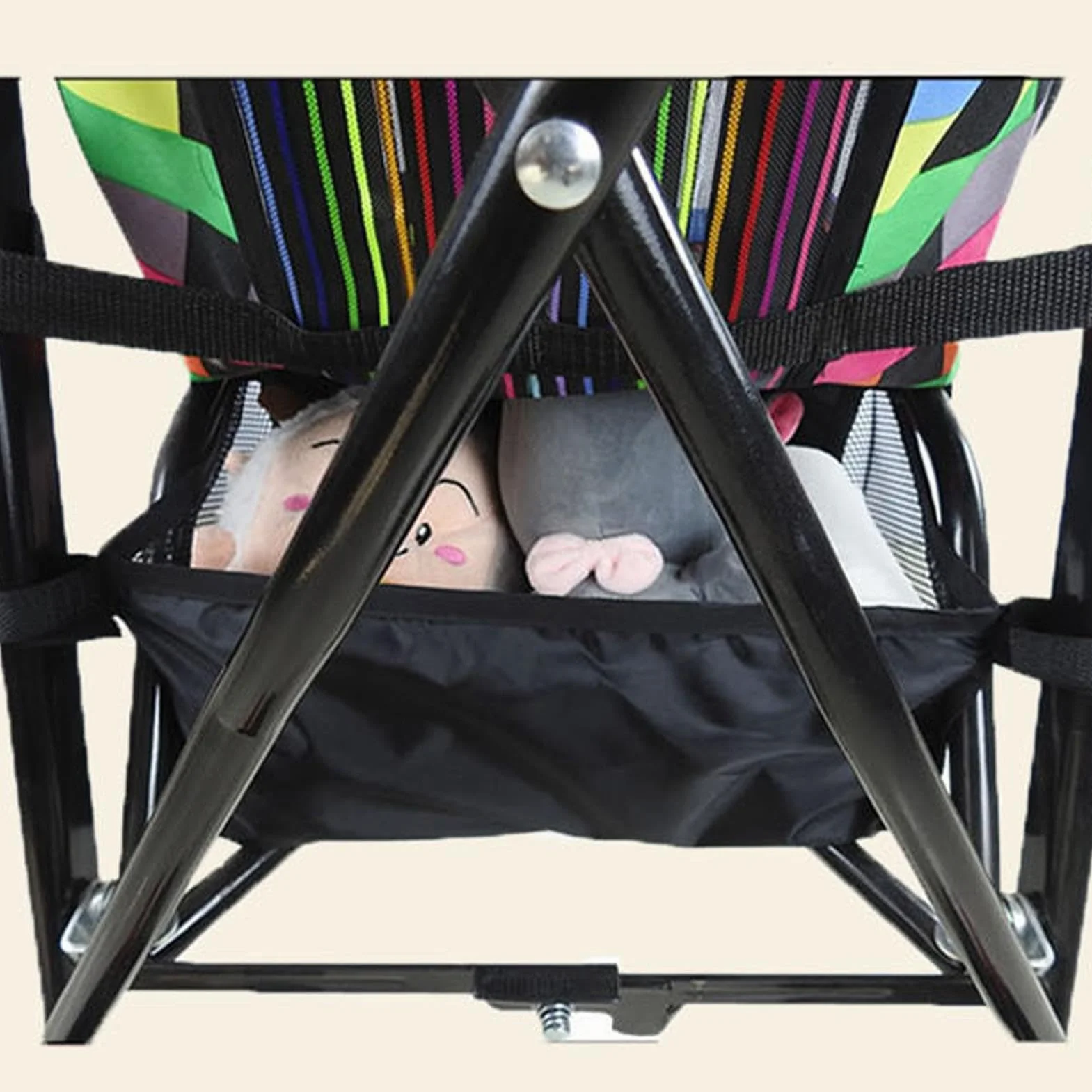 Sotto il cestino del passeggino, cestino inferiore del passeggino - Borsa portaoggetti per passeggino - Borsa portaoggetti portatile per passeggino, custodia in rete in tessuto Oxford per