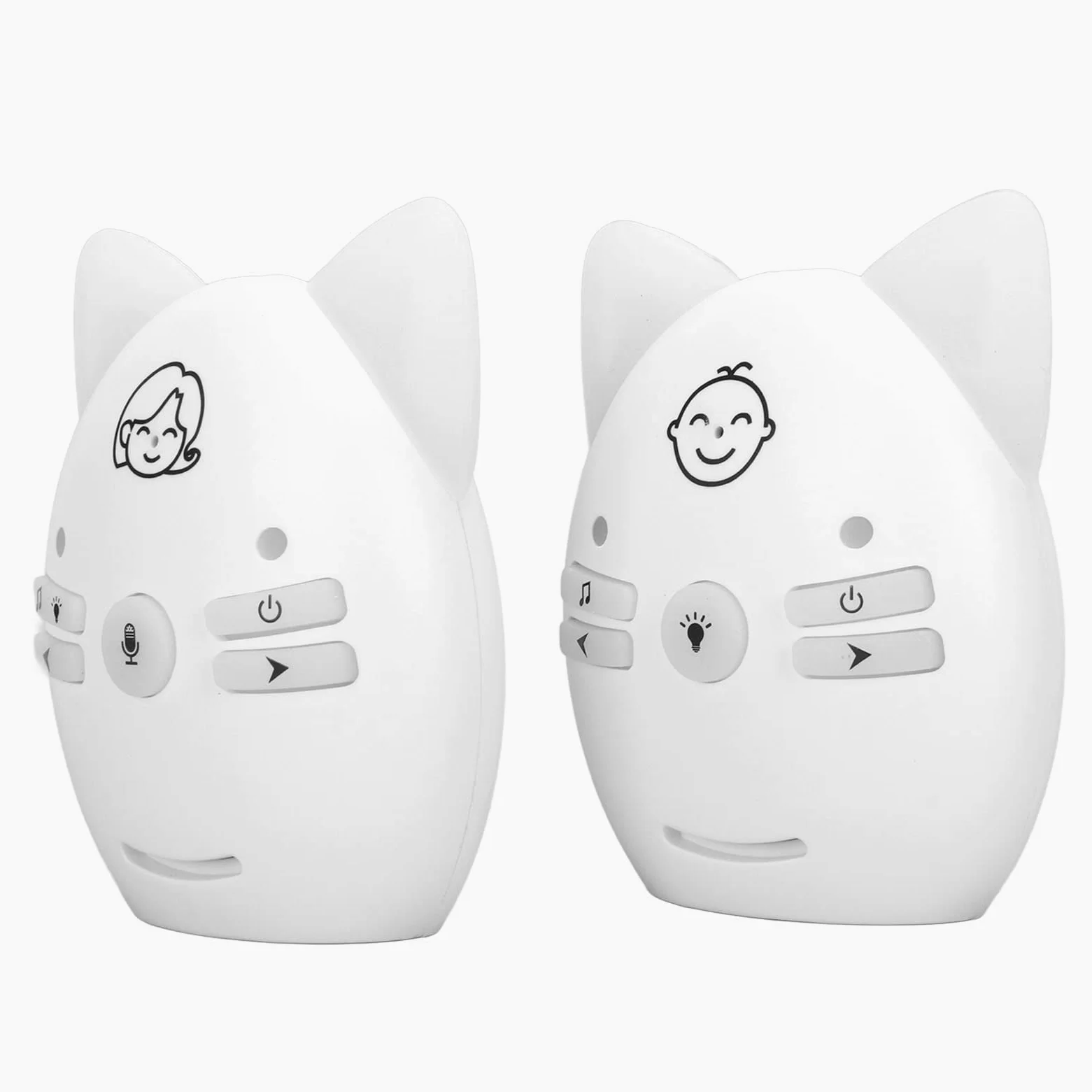 Baby Monitor Aggiornato, Baby Monitor Wireless con Messa a Fuoco Digitale, Luce Notturna SM da 905 a 925 MHz a Lungo Raggio, Suono Cristallino, Spina Europea 100‑240 V (Bianco)