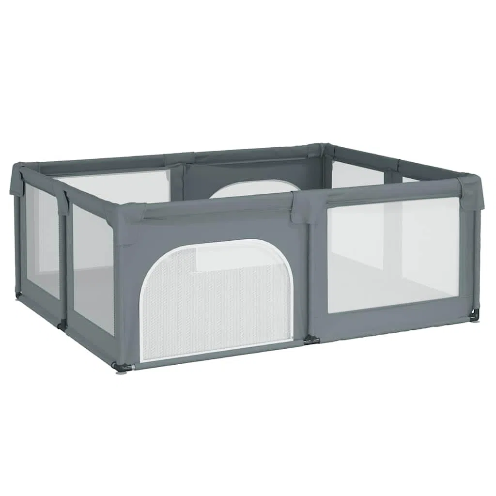 Box per bambini, 2 porte, grigio chiaro, tessuto Oxford