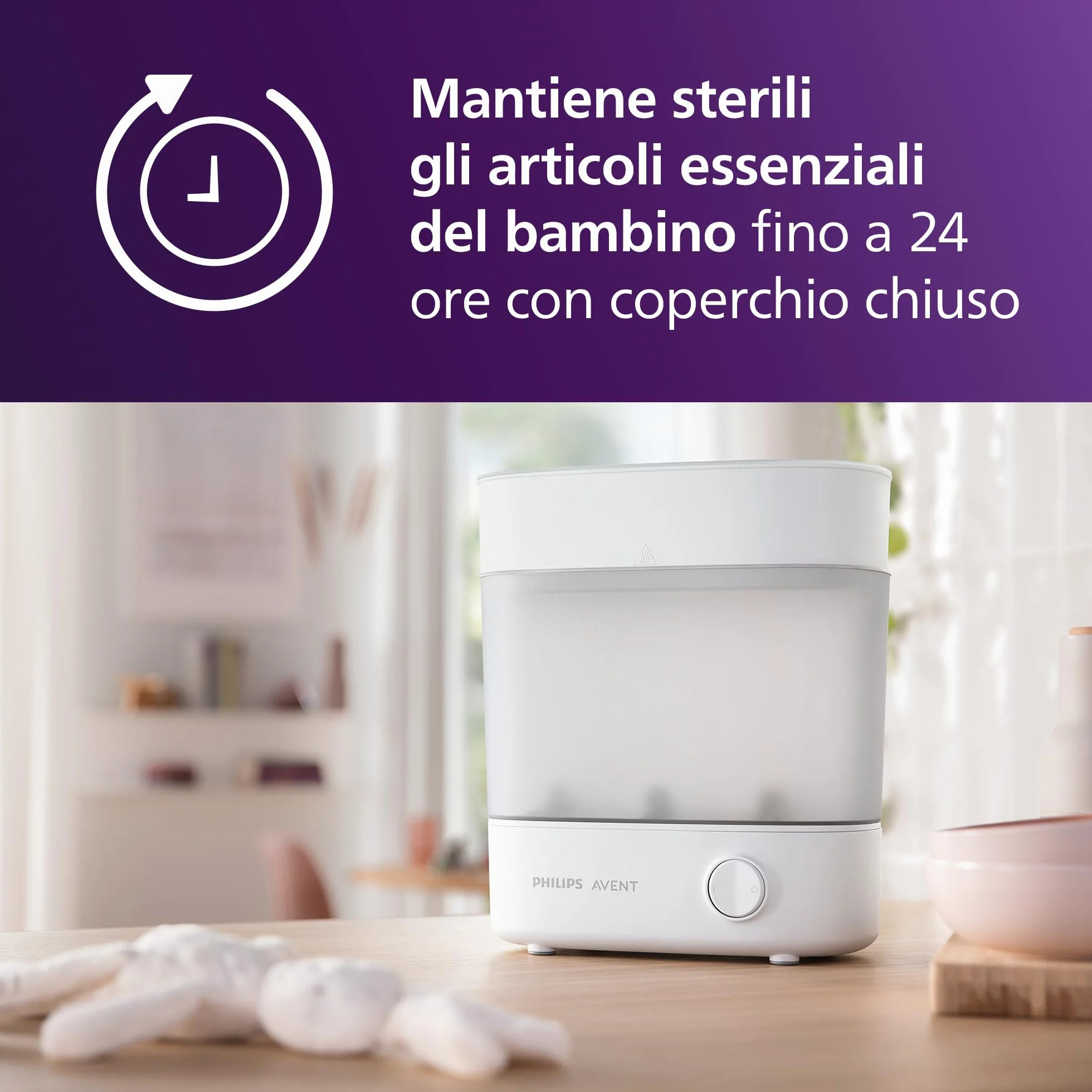 Philips Avent Esterilizador De Botellas Eléctrico A Vapor Para Hasta 6 Biberones, Tetinas Y Accesorios, Diseño Modular, Color Blanco SCF291/00