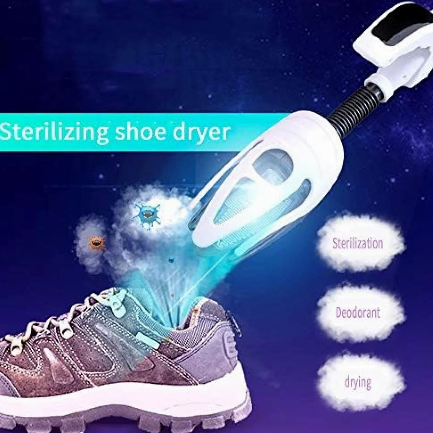 Disinfettante per Scarpe A Raggi Ultravioletti, Sterilizzatore per Stivali, Asciugatore per Scarpe, Luce Germicida UV, Elimina Batteri, Funghi, Odori E Germi nelle Unghie delle Scarpe.