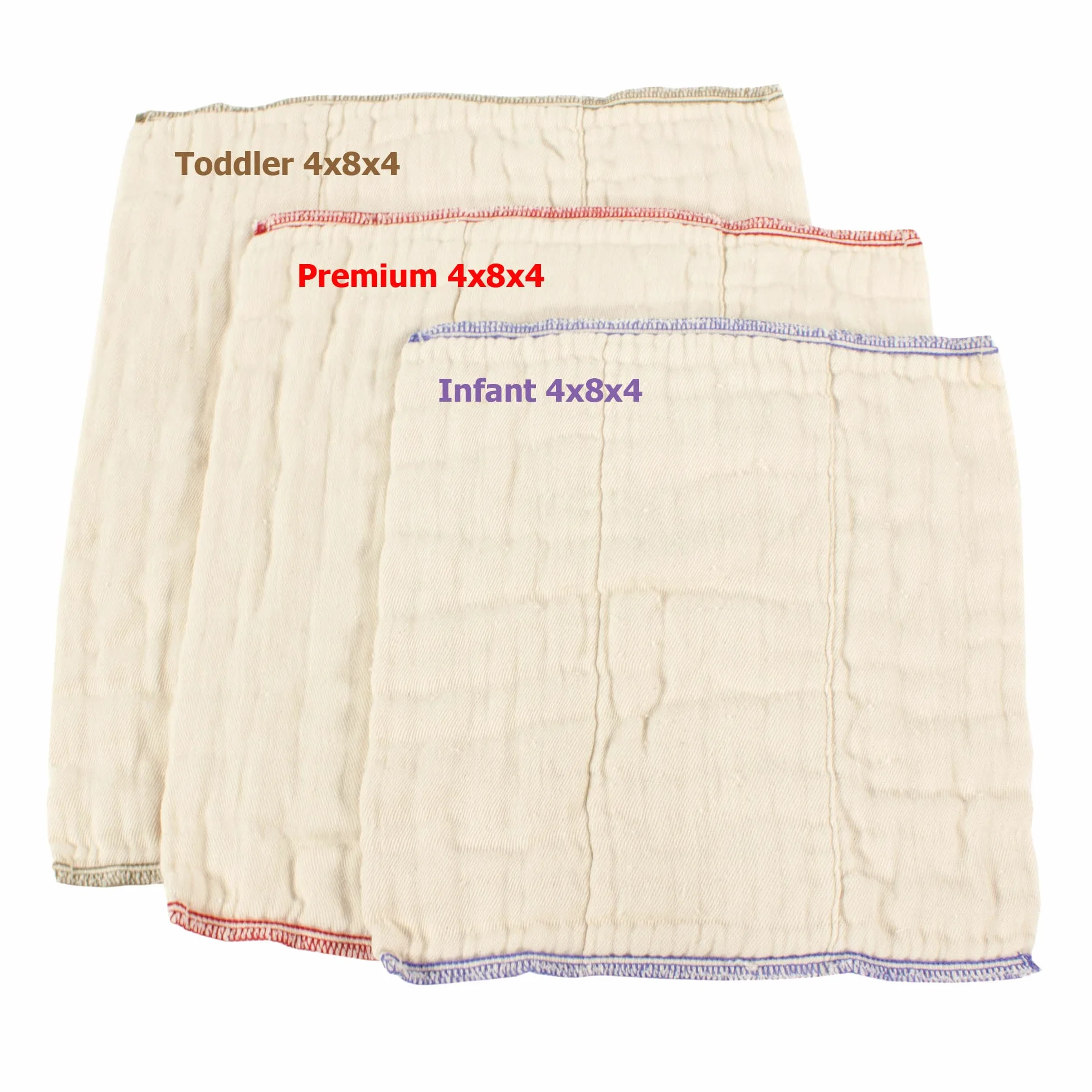 OsoCozy Better Fit - Pannolini in tessuto non sbiancato pre-piegati, 100% cotone, tessuto di garza, taglia per tre strati, taglia 1 (bambino 10 x 20 x 10 cm, adatto a 0,5-7,3 kg) - 1 dozzina