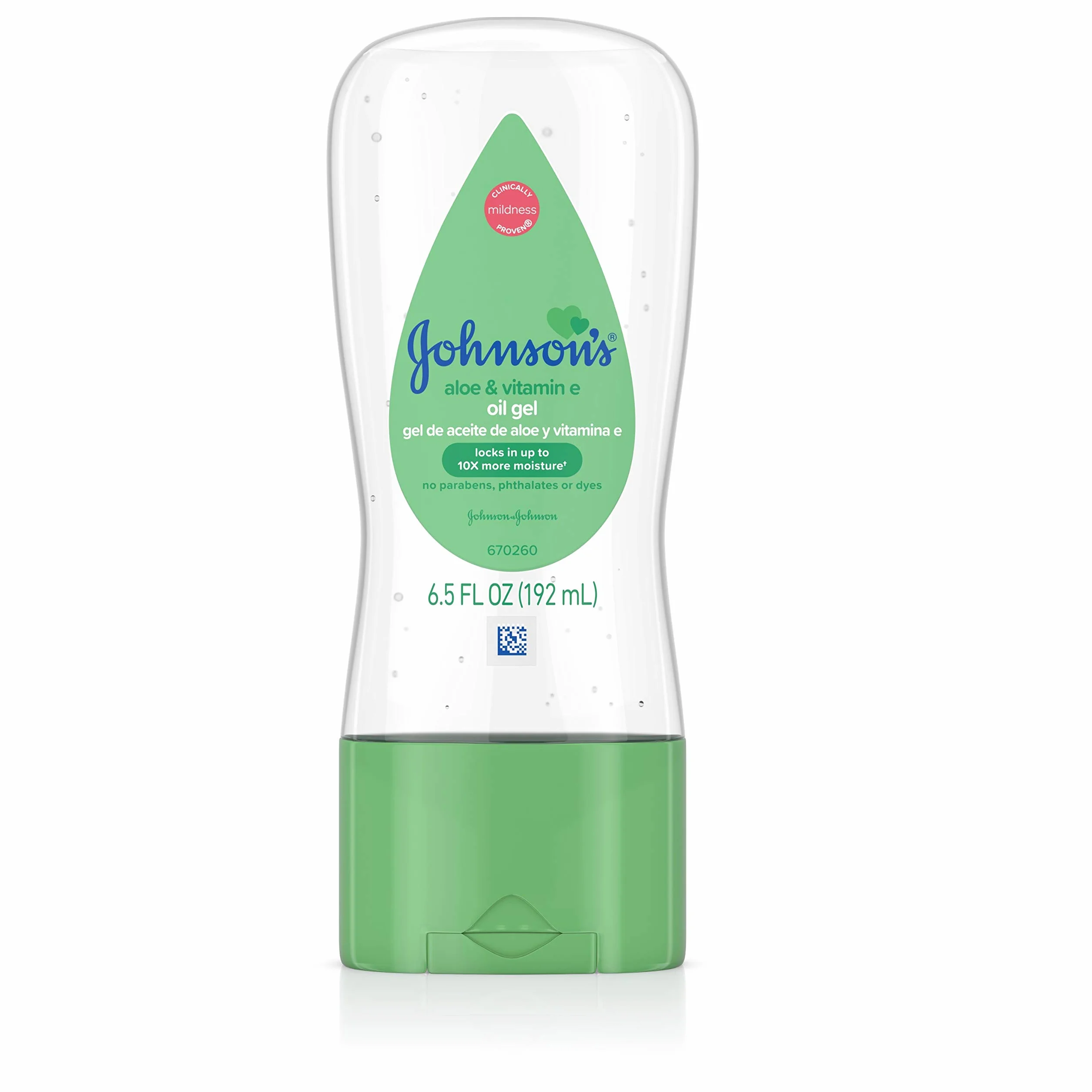 Johnson & Johnson 003296 Bambino Gel olio con Aloe & Vitamina E, 6,5 once