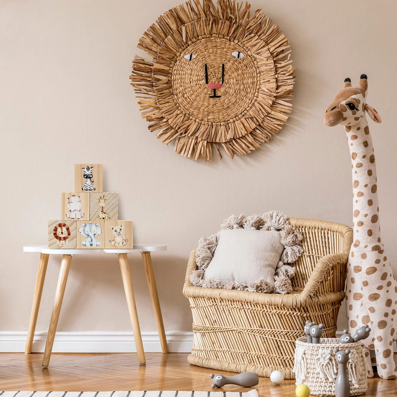 Kigley 6 decorazioni per cameretta dei bambini, per cameretta dei bambini, decorazione per camera da letto, stanza dei giochi, regali (animali safari)