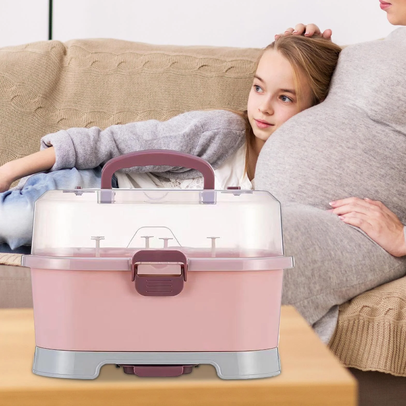 Organizzatore Per Biberon - Scatola Portatile di Grande Capacità con Coperchio per Conservazione | Organizzazione Casa Per Lavastoviglie Armadio Viaggio Lavaggio Lavello Frigorifero
