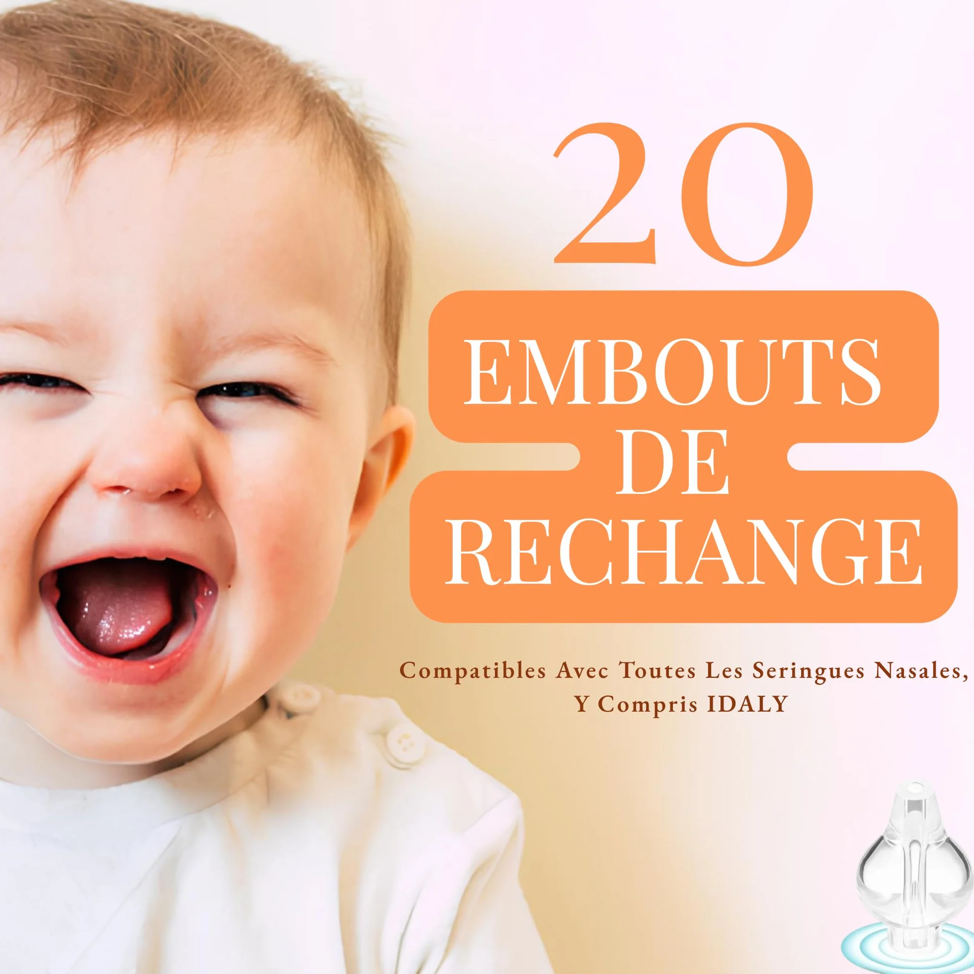 MEGA PACK 20 Olive Nasali Per Lavaggi Neonato, 20 Beccuccio Morbido Lavaggio Nasale Bambini, Olivette Silicone Riutilizzabile, Oliva Sterilizzabili - tappini Siringa Per Nasali, 20 Beccucci Ugelli.