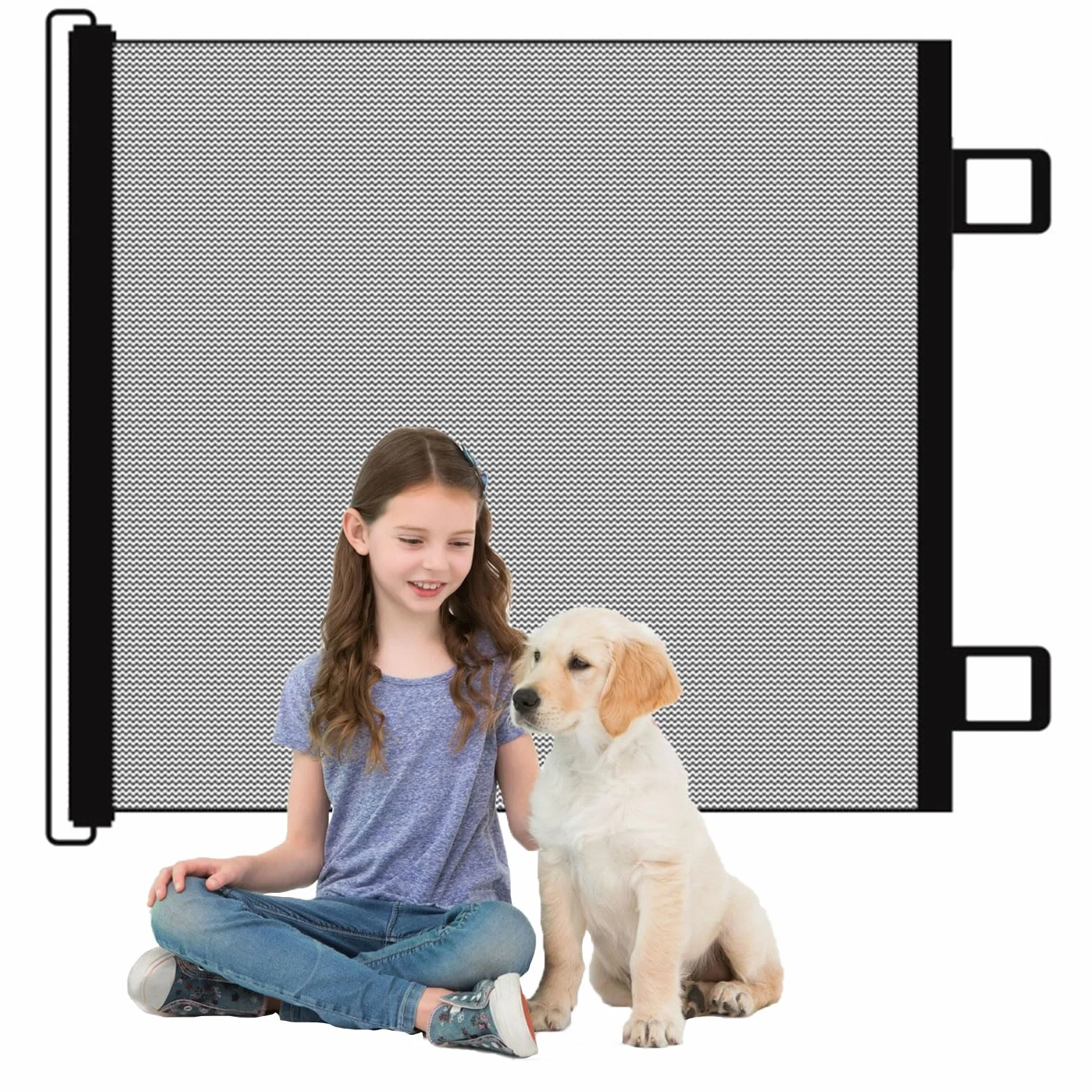 Cancelletto Sicurezza Estensibile per Bambini e Cani, Cancelletto per Bambini Estensibile, 0-180 cm Cancello per Cani Barriera di Sicurezza Regolabile, Cancello di Sicurezza Retrattile, Baby Gate Mesh