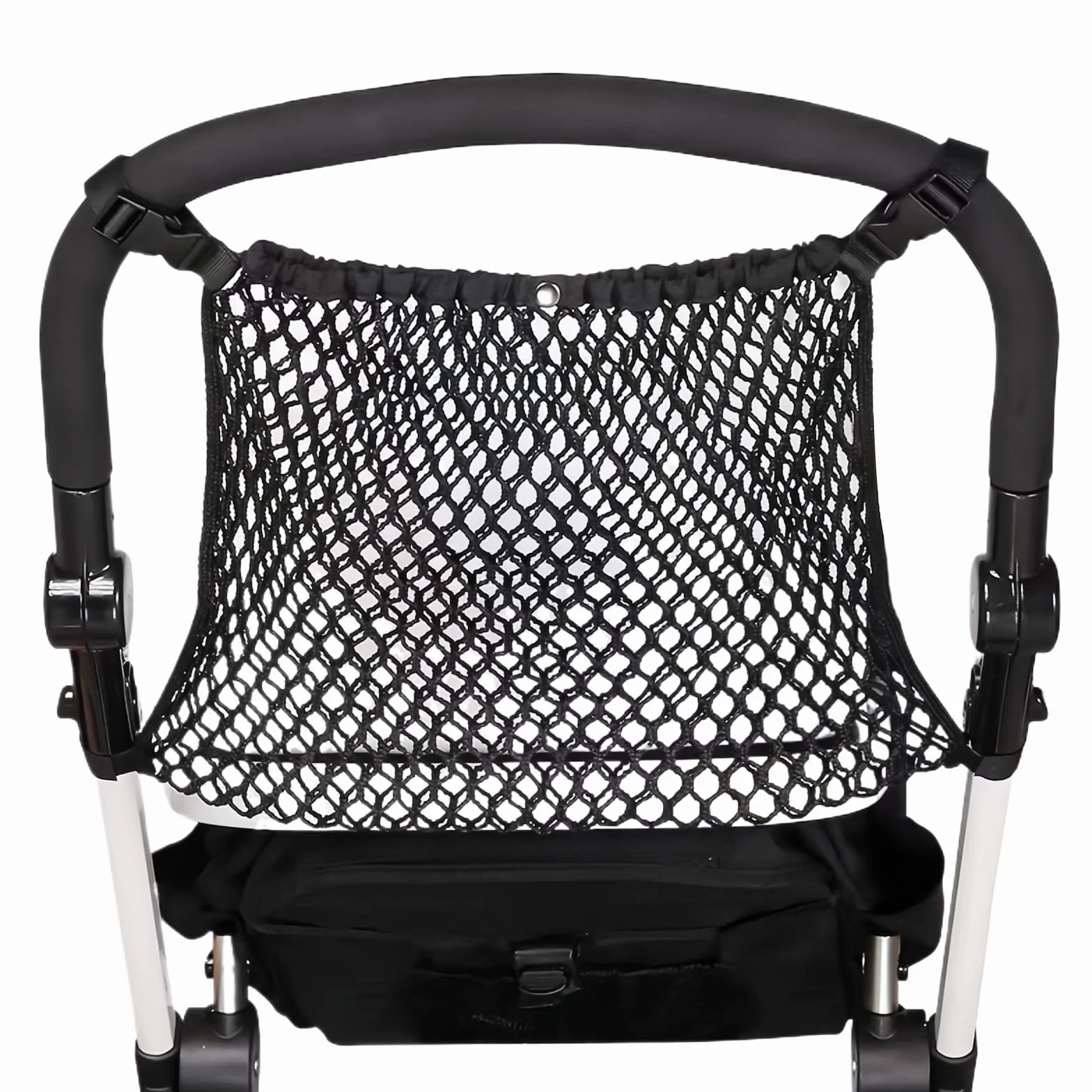 Tasca a Rete per Passeggino, Universale Borsa in Rete per Passeggini, Nero Rete per la Spesa per Carrozzina, Rete Tasca Portaoggetti Organizer per Passeggino
