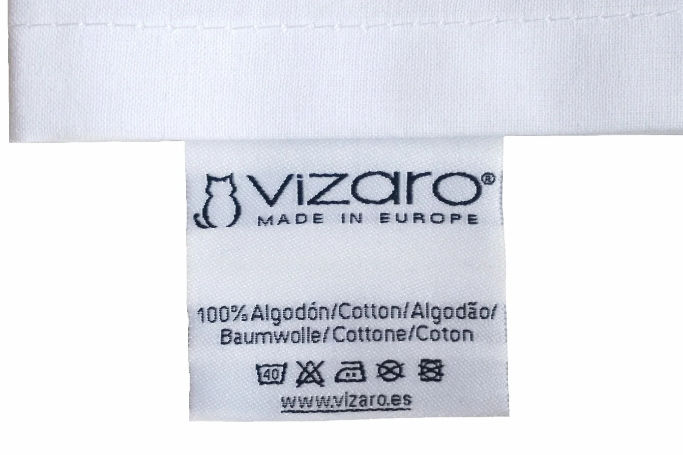 Vizaro - Lenzuola Sotto per Carrozzina - Materassino Passeggino Bimbo 70-80 x 30-35cm - Universale - 100% Cotone - Premium UE - Ricamato Bianco
