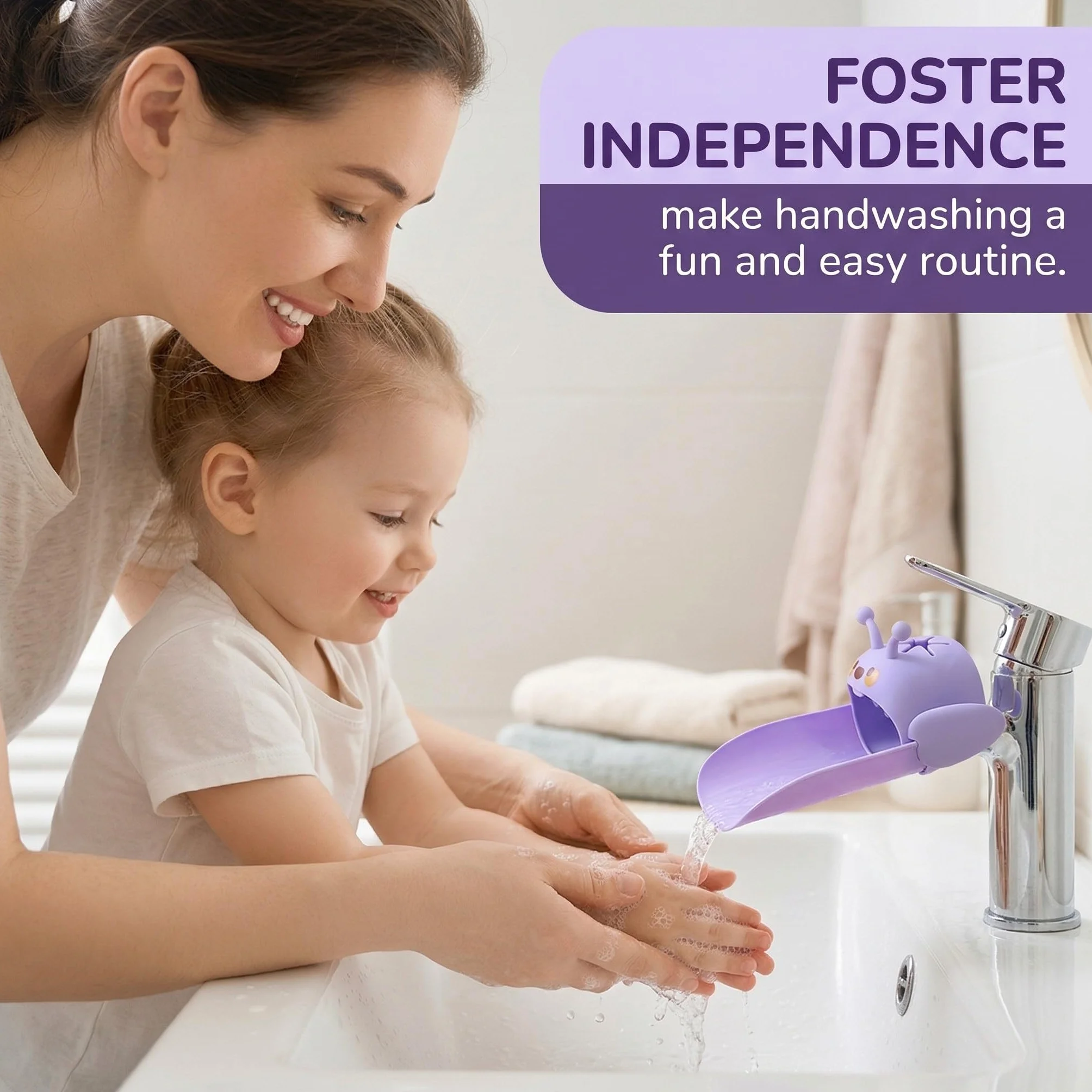 2 Pezzi Estensione Rubinetto Bambini con Design Ape, Prolunga Silicone per Rubinetto per Lavabo, Lavandino e Cucina