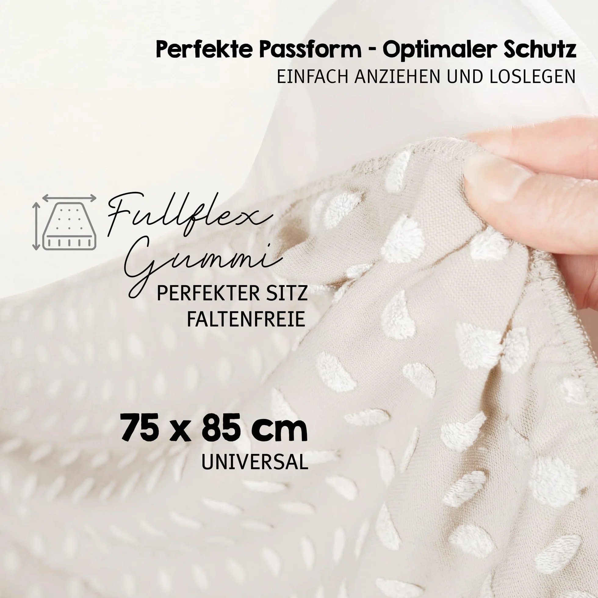 roba Coprimaterassino Fasciatoio Frosty Almond - 75 x 85 cm - Elastico - Traspirante - Morbido - Cotone BIO - Certificato GOTS e Oeko-Tex - Beige