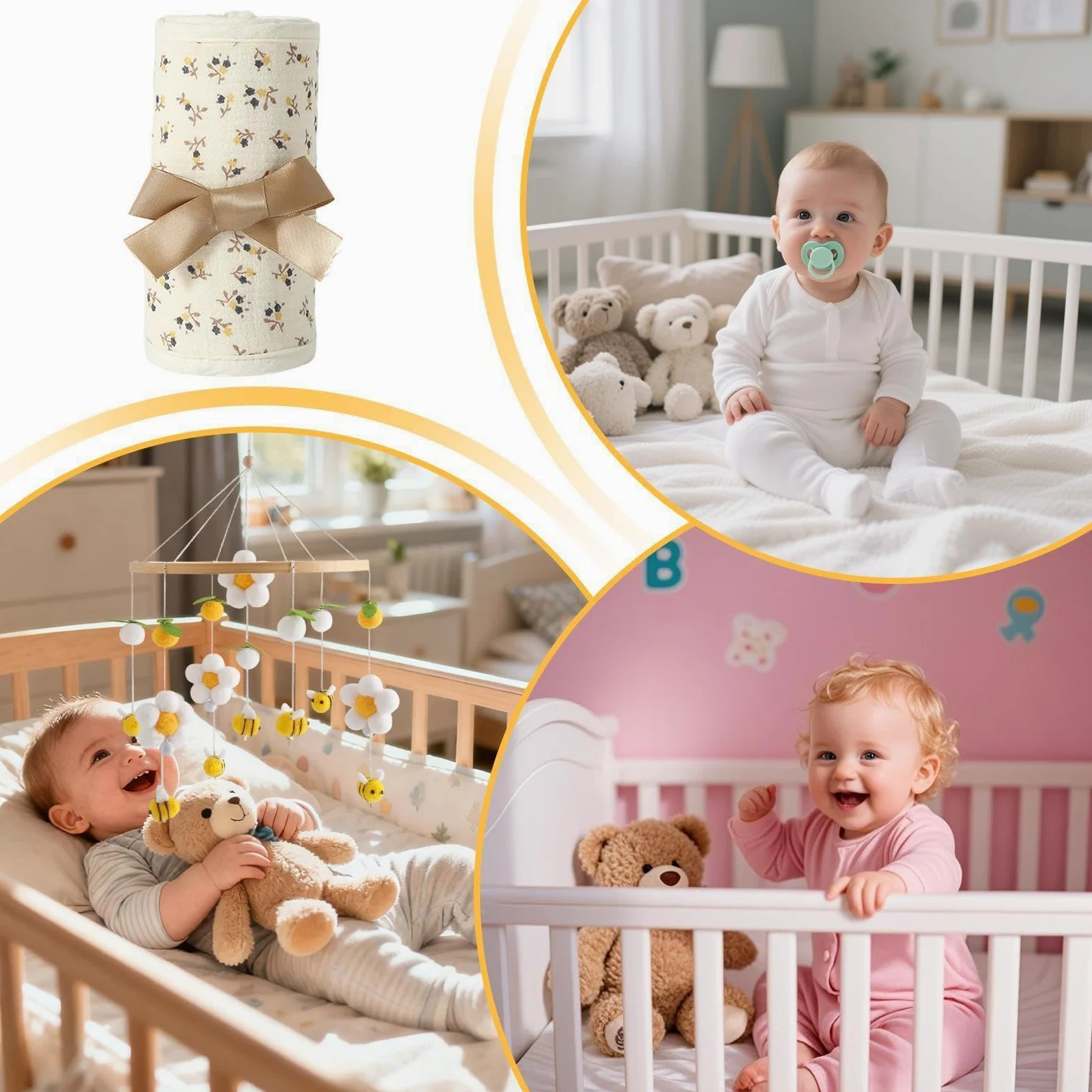 Paracolpi anti-da Set da 4 Pezzi Antie Anticollisione | Protezioni per sponde per dentizione bambini per Box Mobili Asilo Viaggi Quotidiani Appartamento