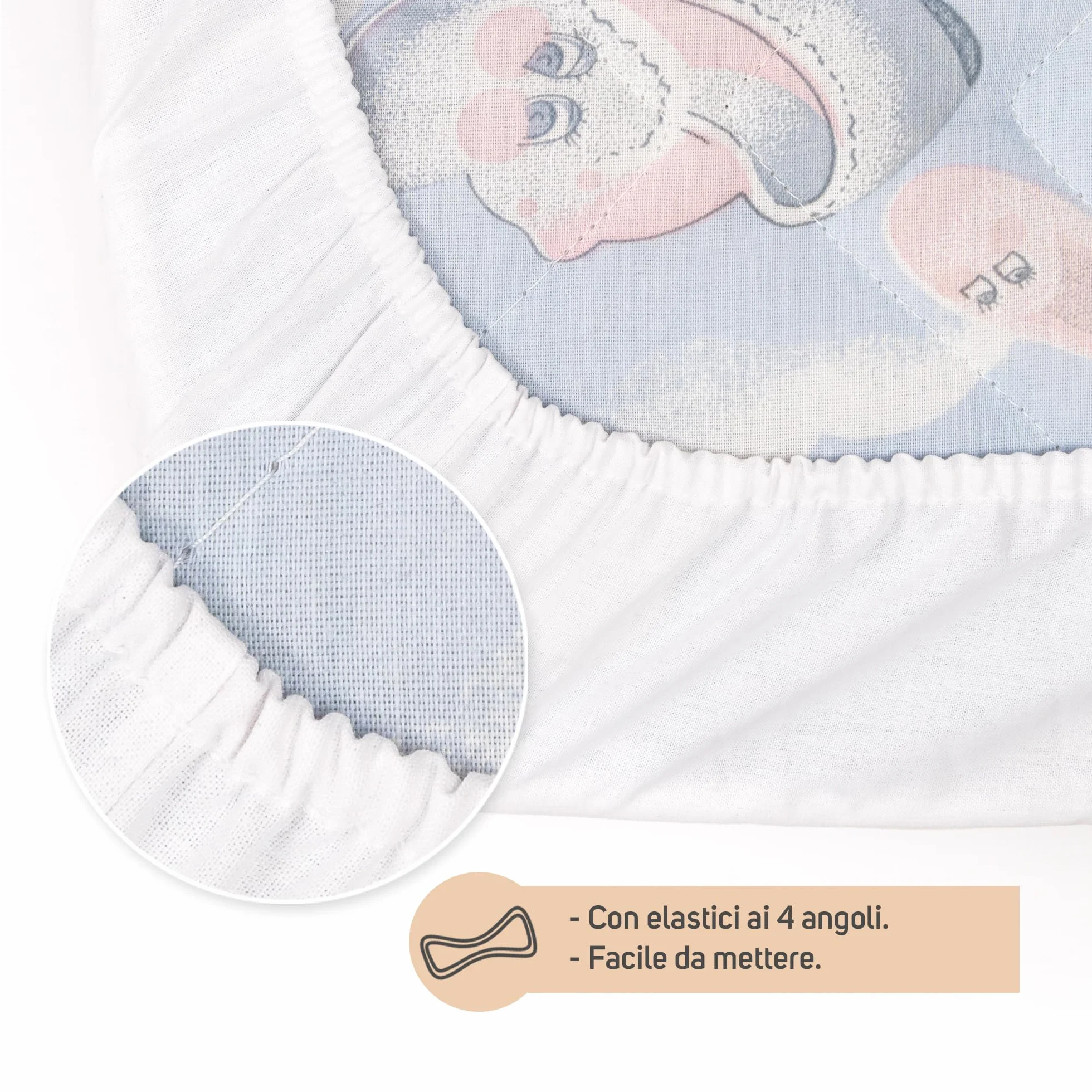 Ti TIN Confezione da 2 Lenzuola con Angoli per Culla 100% Cotone | Set di 2 Lenzuola Regolabili con Elastici, 60x120 cm, 1 Lenzuolo Bianco + 1 Lenzuolo Rosa | 100% cotone, gommato, traspirante e morbido, facile da pulire, adatto all'asciugatrice
