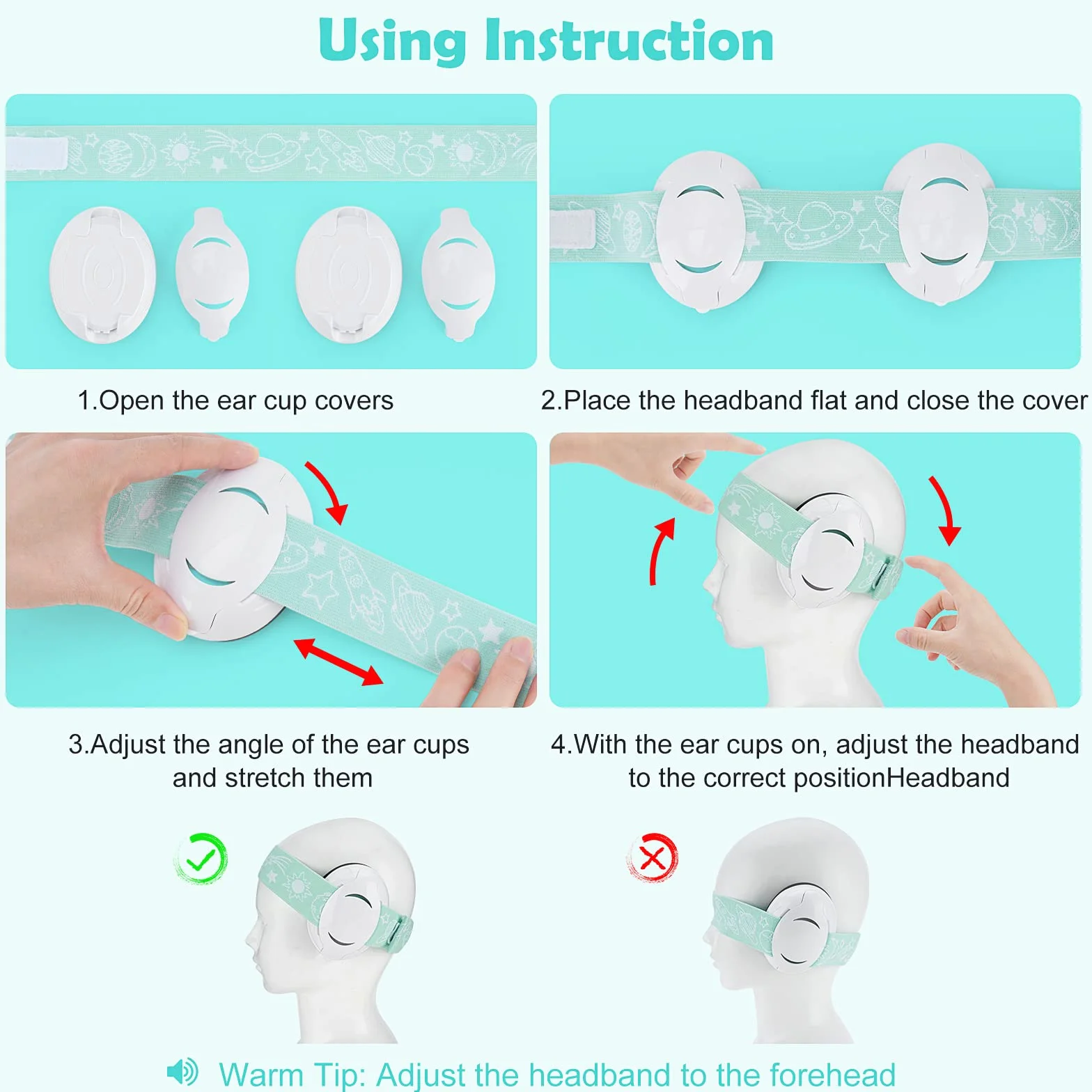 Baby Ear Defenders e protezioni, protezioni per le orecchie dei bambini con morbido cuscino regolabile paraorecchie a cancellazione di rumore per bambini compresa tra 3 mesi e 2 anni 25dB NNR