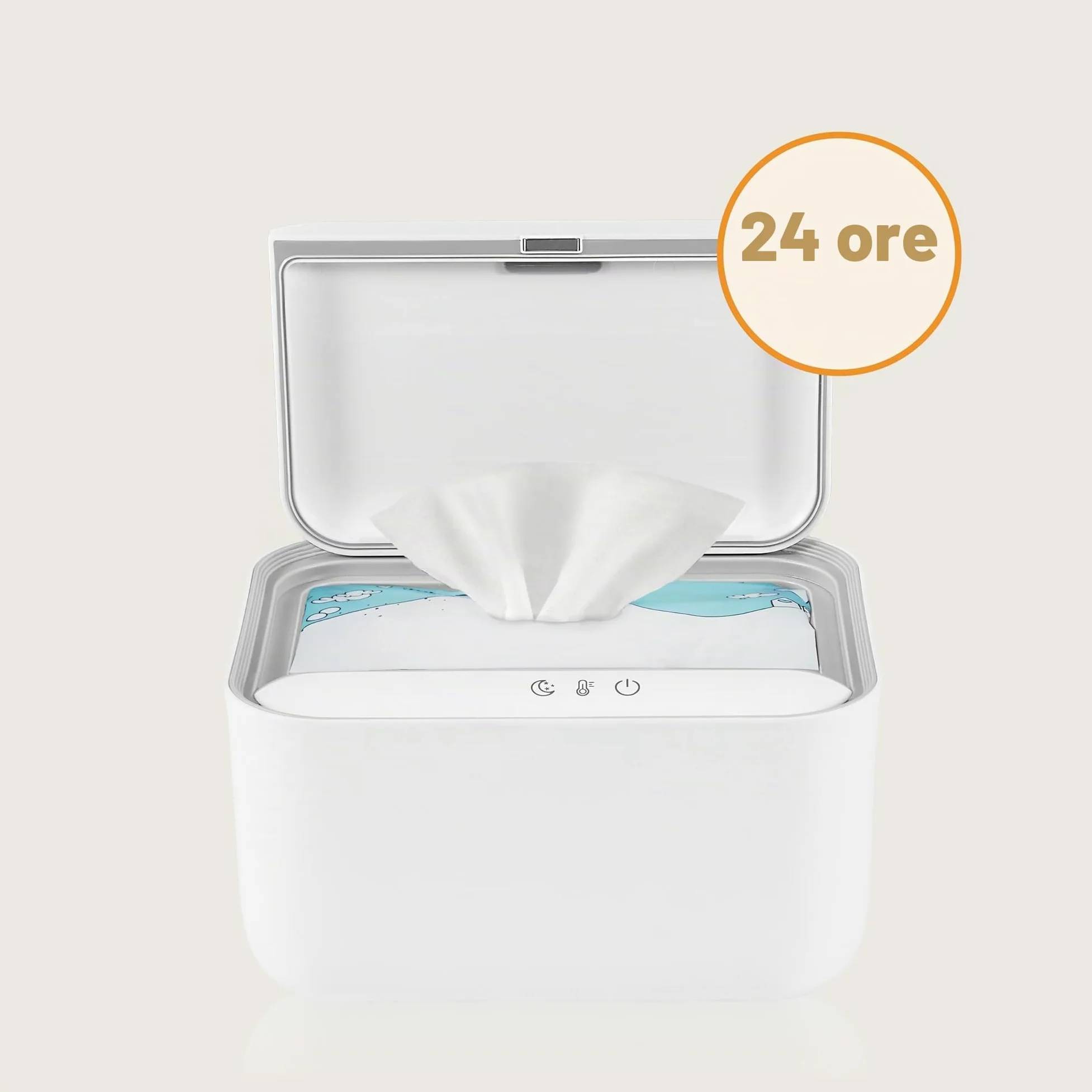 LIONELO BabyBliss Scaldasalviette per Neonati con Pannello Touch, Senza BPA | 3 Livelli di Temperatura, Luce Notturna, per Salviette Umidificate Lavabili