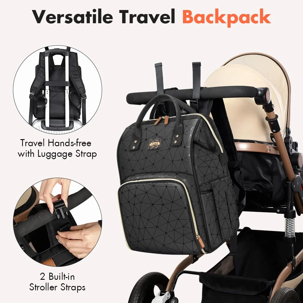 Zaino Fasciatoio Multifunzione | Zaino Neonato con Tappetino Cambio - Borsa Passeggino che può essere Appeso al Passeggino - Impermeabile Borsa Fasciatoio Neonato
