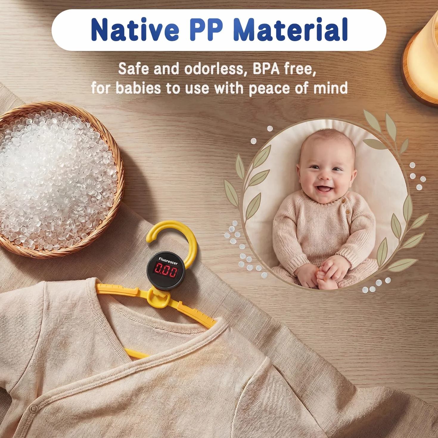 Damita Grucce appendiabiti per Neonato e Bambini – Ganci in Plastica Regolabili da 28 a 39 cm, Antiscivolo e Salvaspazio per Cameretta, con Ganci a farfalla – Giallo Sole (Confezione da 20 pezzi)